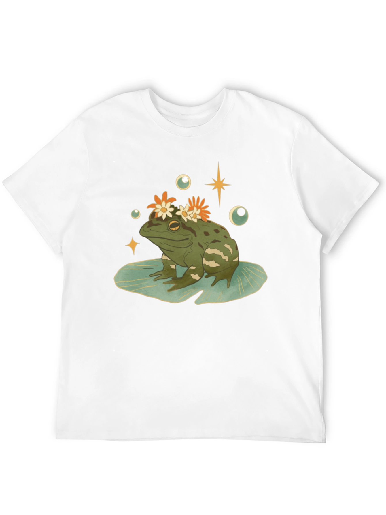 Frog With Flowers Graphic T-Shirt - 12