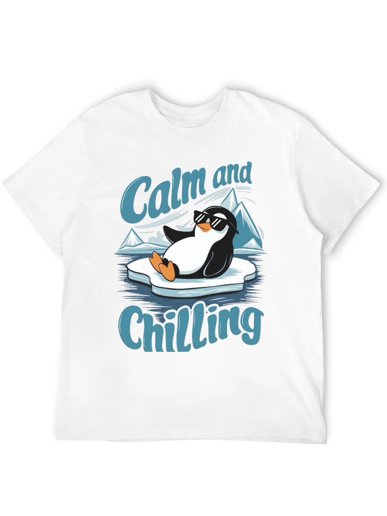 Black Calm and Chilling Penguin T-Shirt view 12