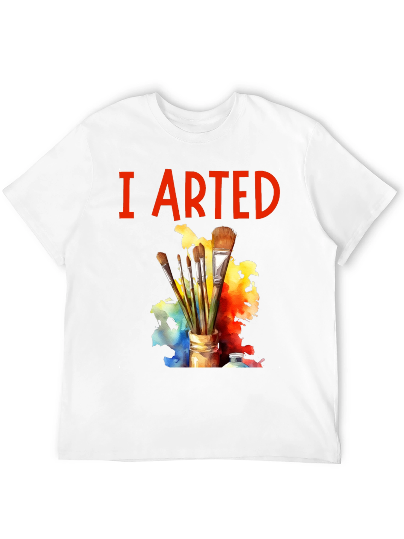 Black I Arted T-Shirt - Painter's Palette Brush Design view 12
