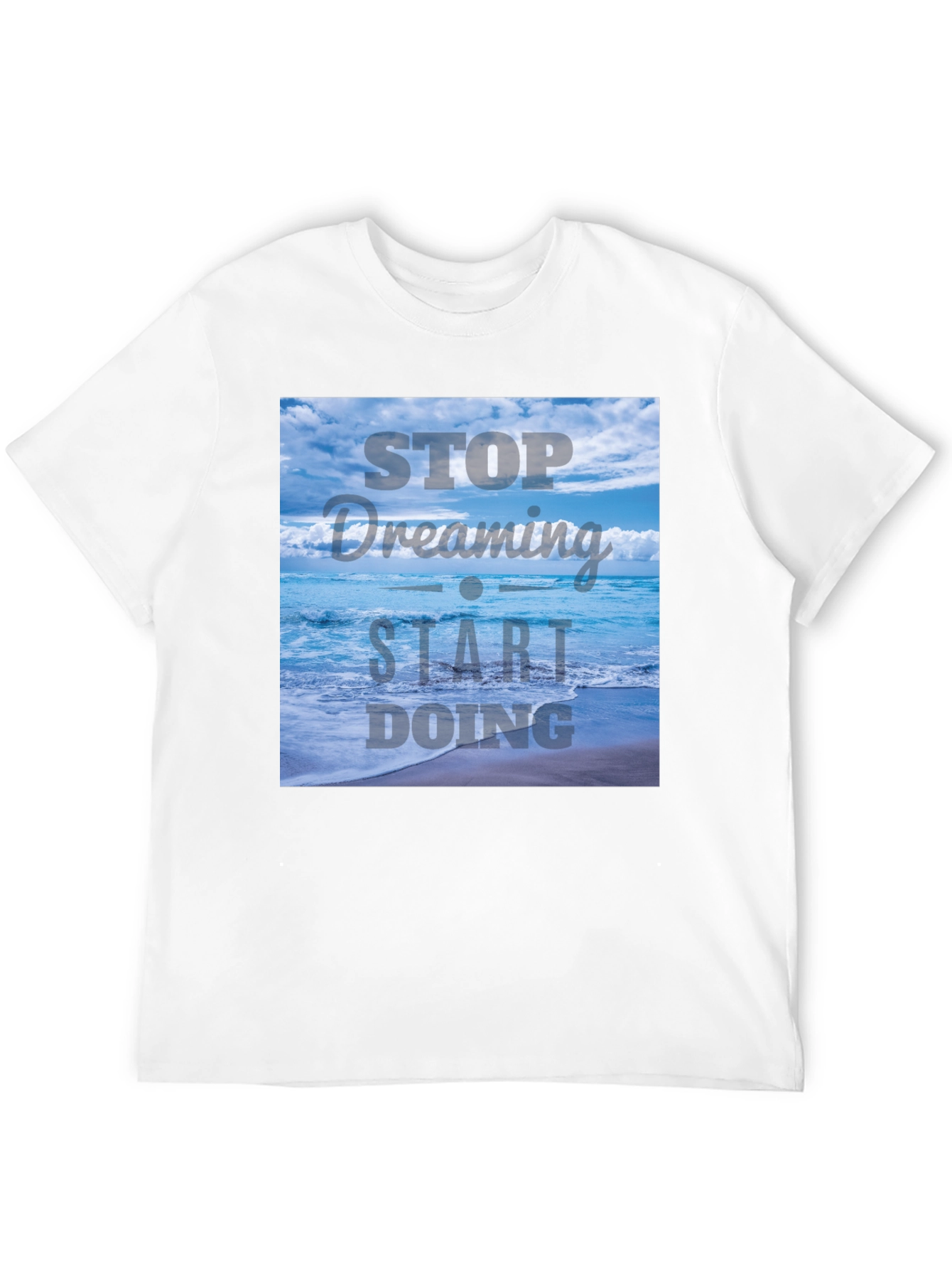 Black Inspirational Ocean T-Shirt - Stop Dreaming, Start Doing view 12