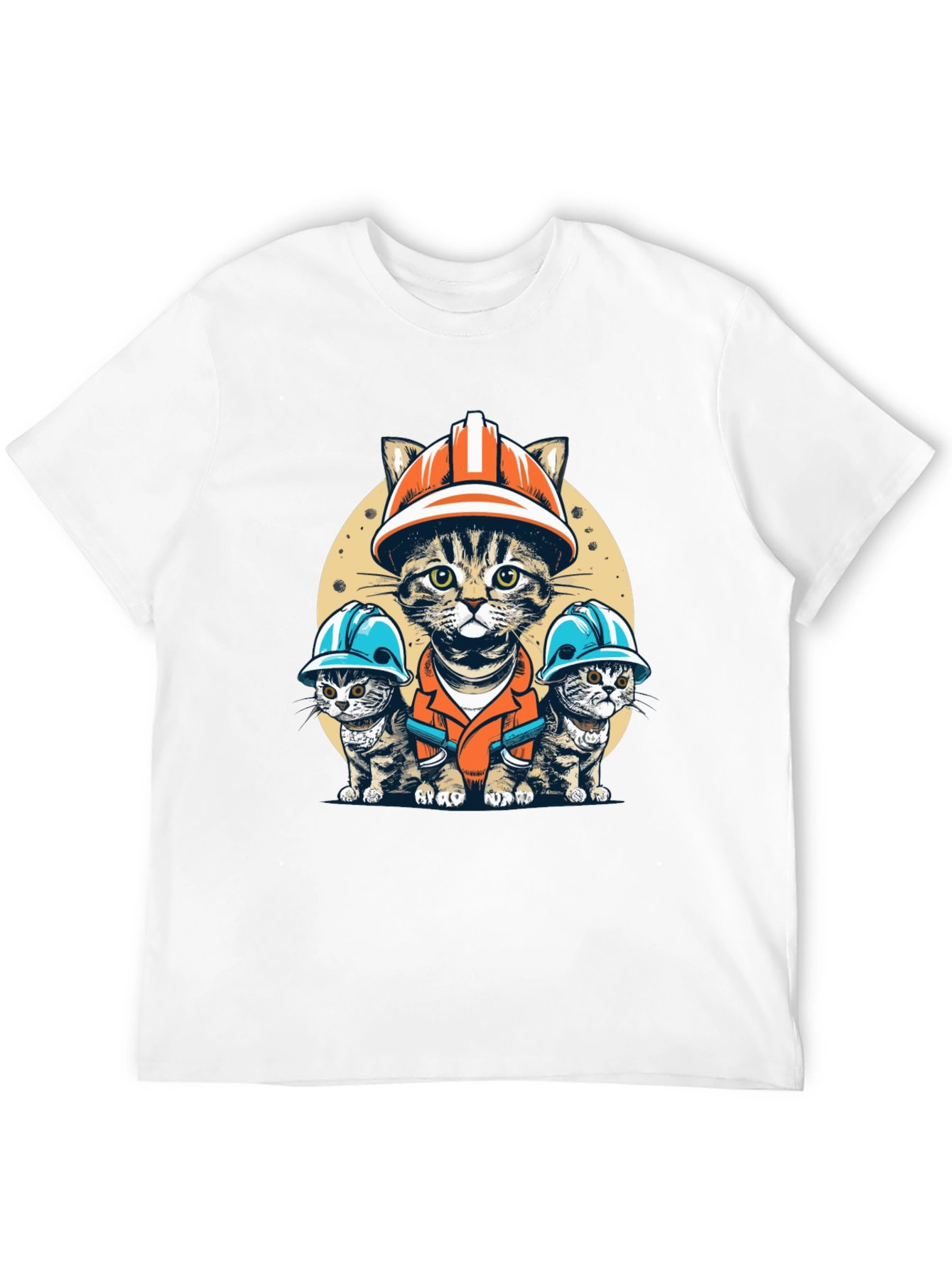 Black Construction Cats T-Shirt Funny Kitten Builder Crew Tee view 12