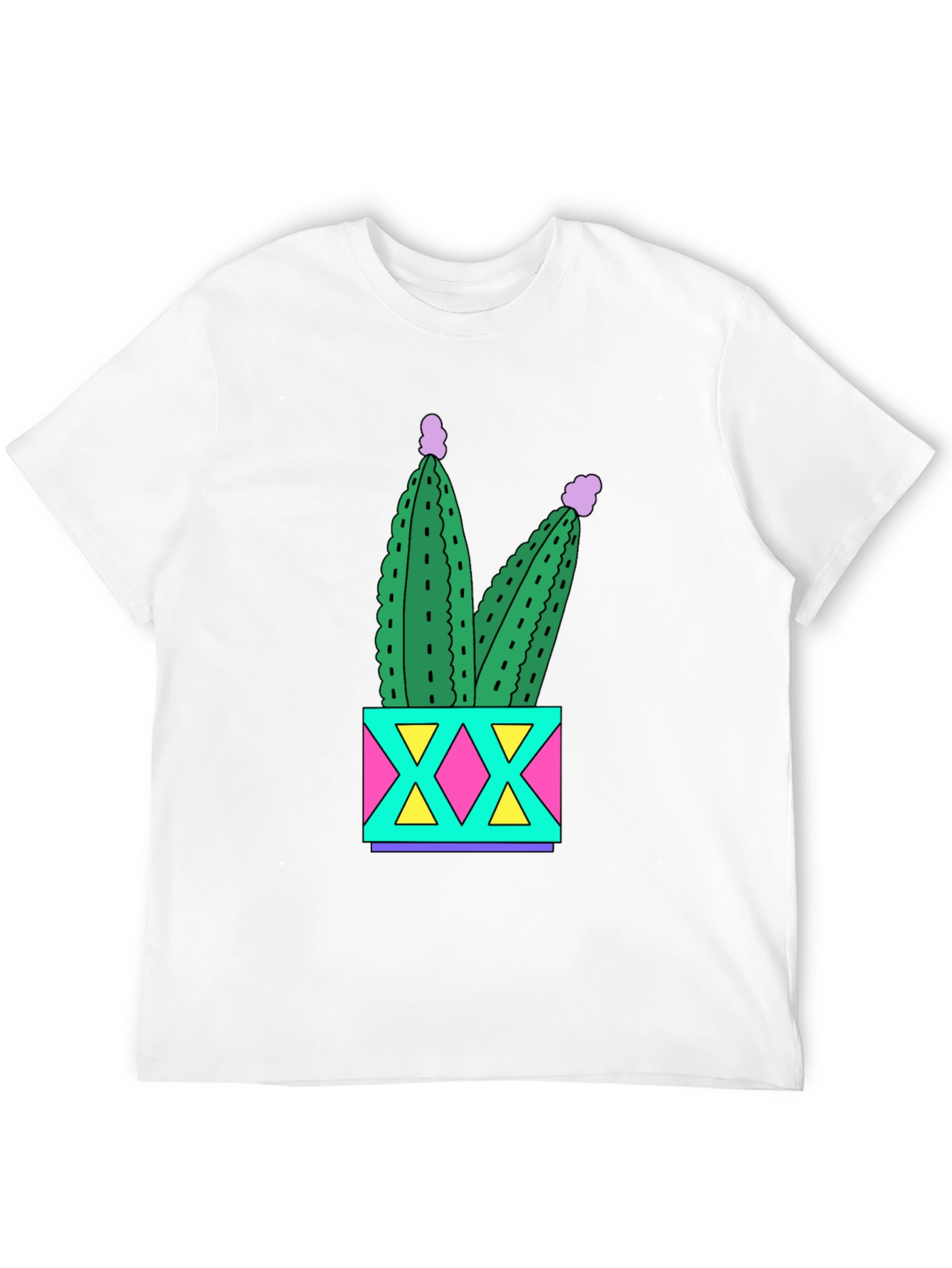 Black Fun Cactus T-Shirt - Black Cotton Graphic Tee view 12