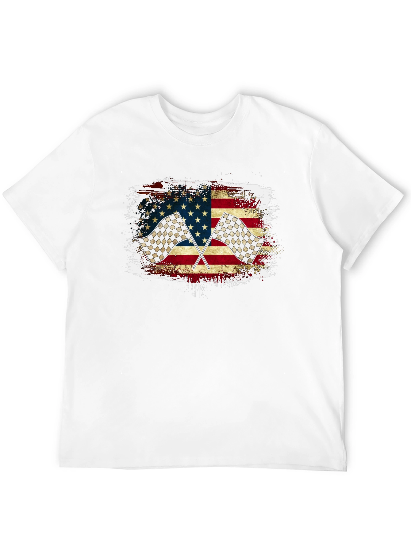 Black Racing Flag USA T-Shirt view 12