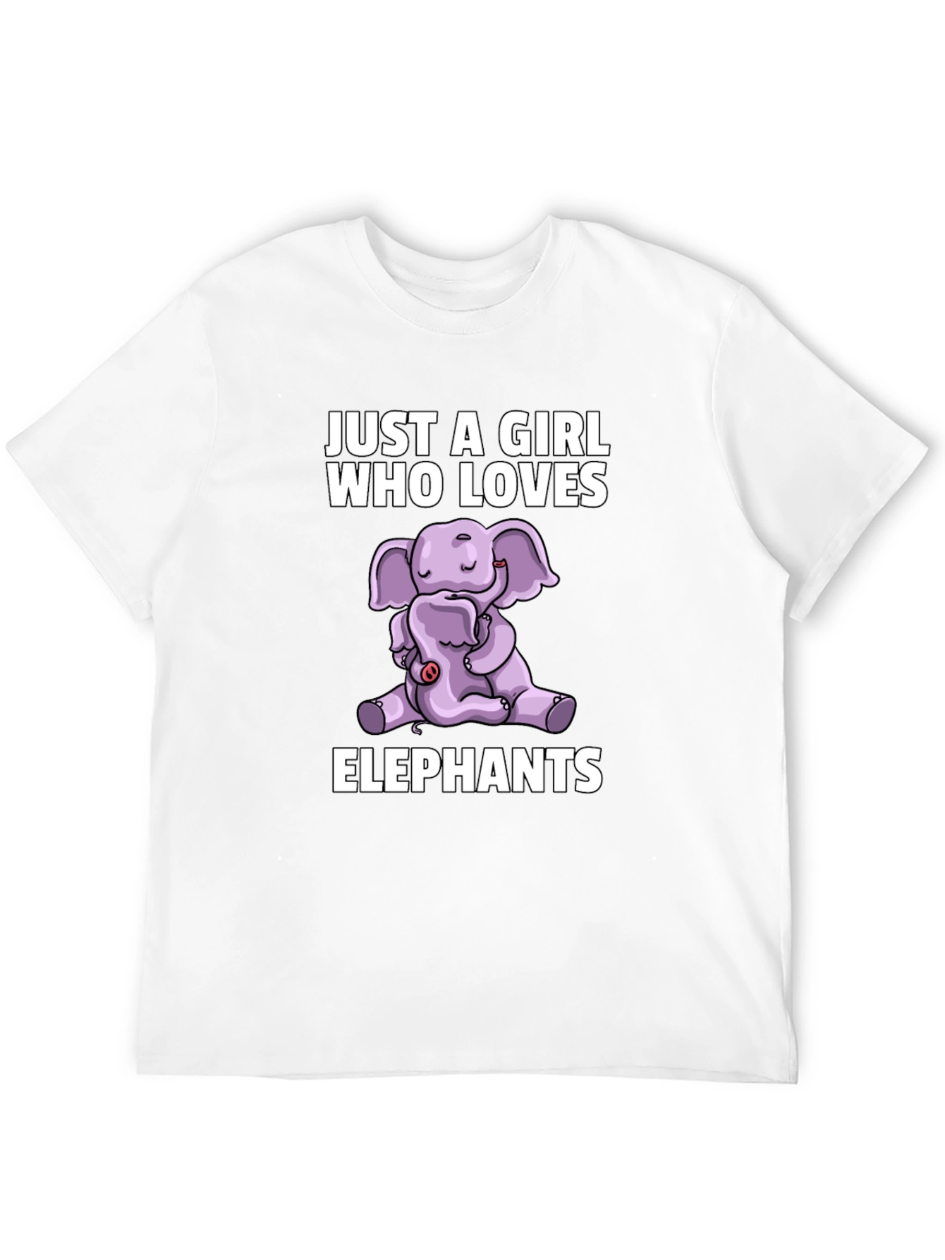 Black Elephant Lover's T-Shirt - Girl's Cute Elephant Design view 12
