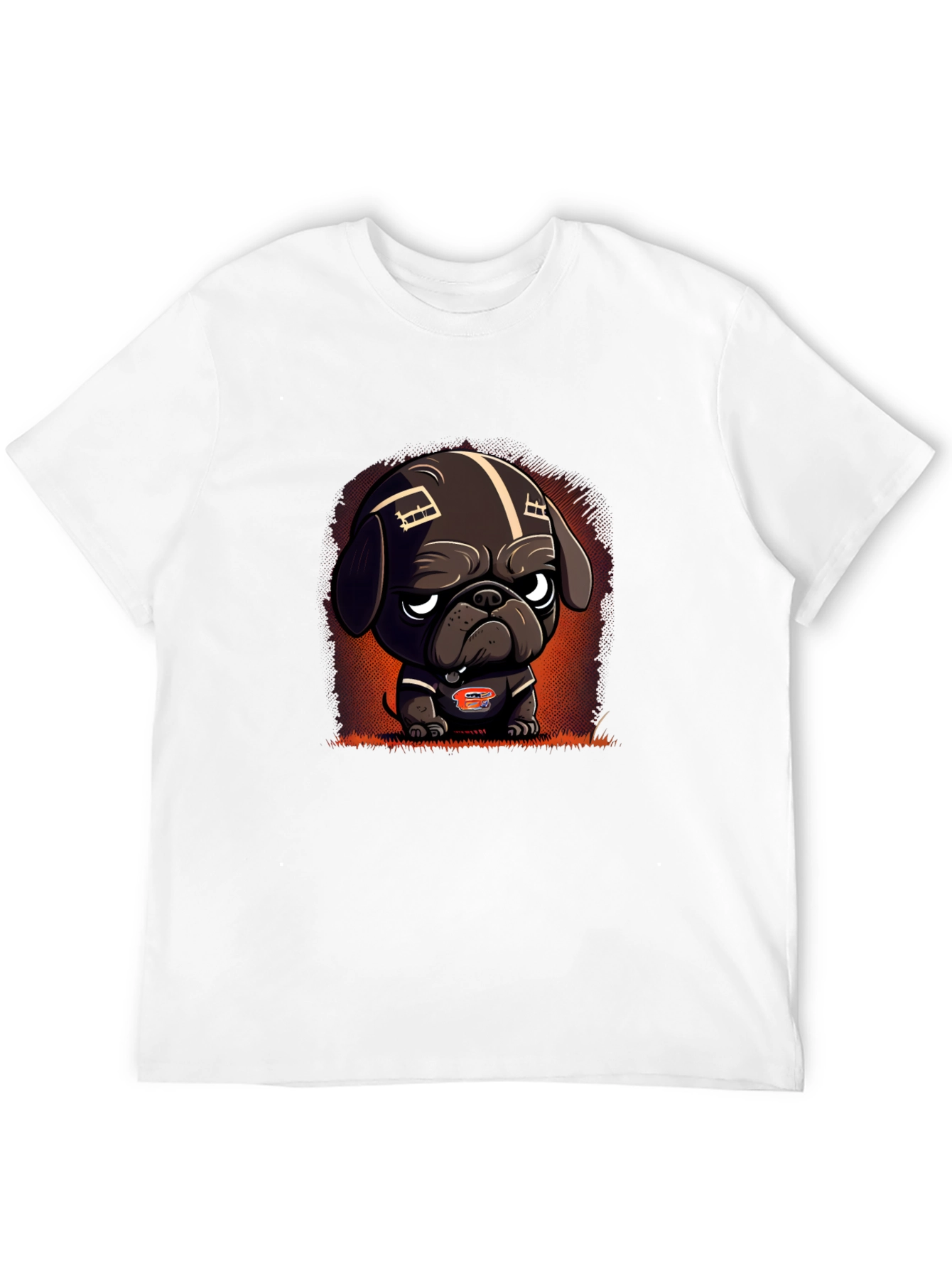 Black Cartoon Dog Football Fan T-Shirt view 12