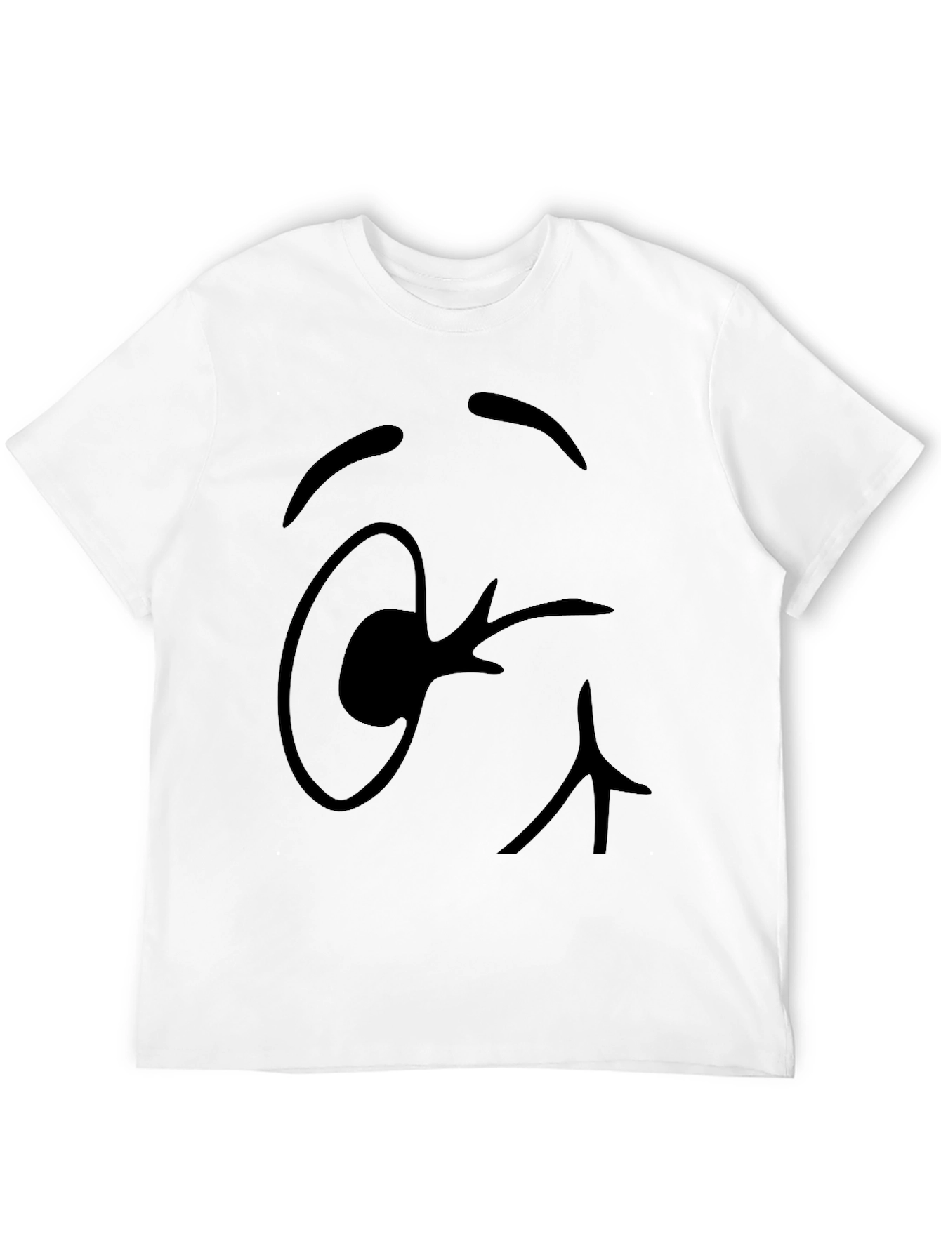 Black Winking Face Black T-Shirt view 12
