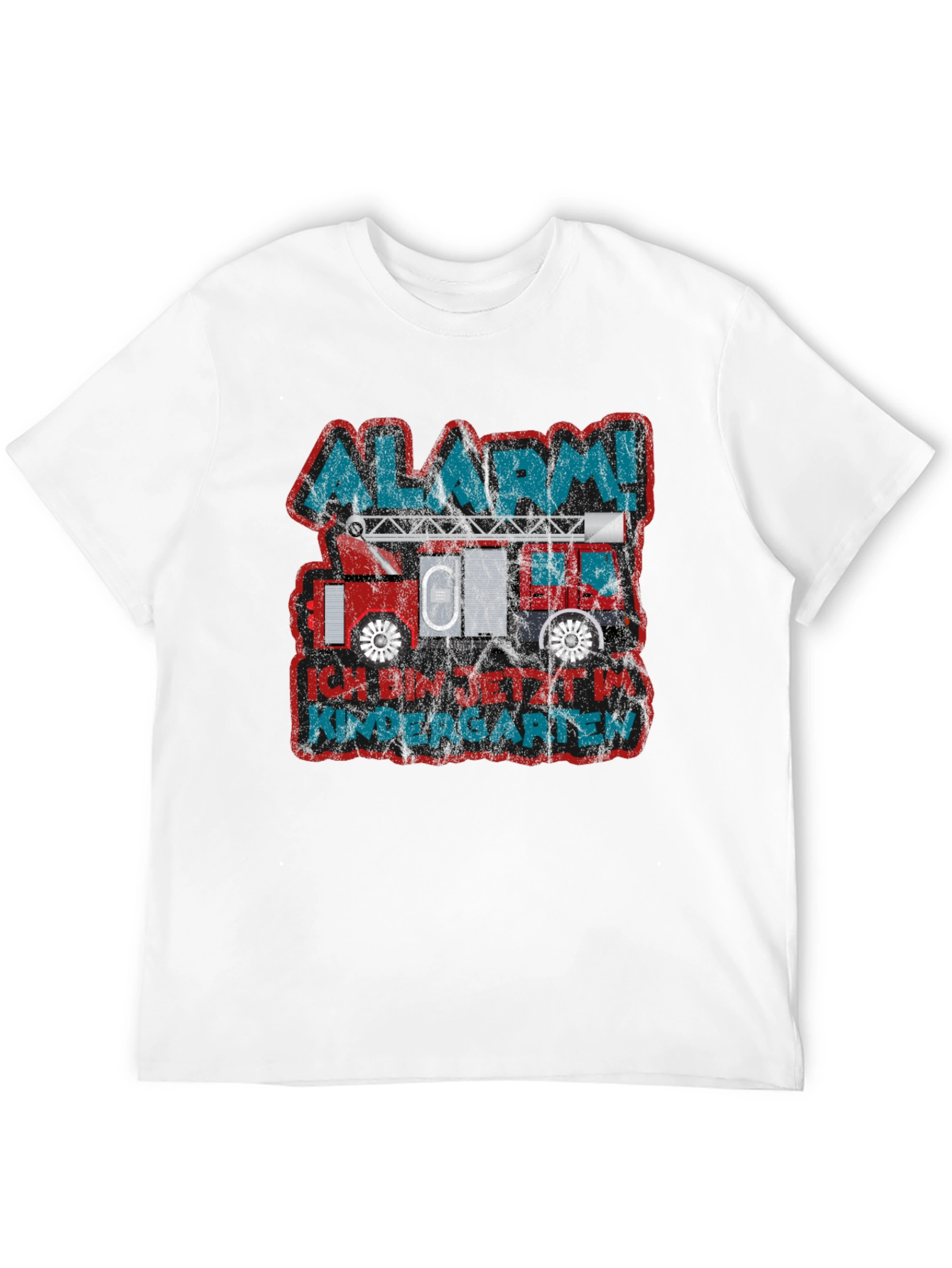 Black Alarm! Kindergarten Fire Truck T-Shirt view 12