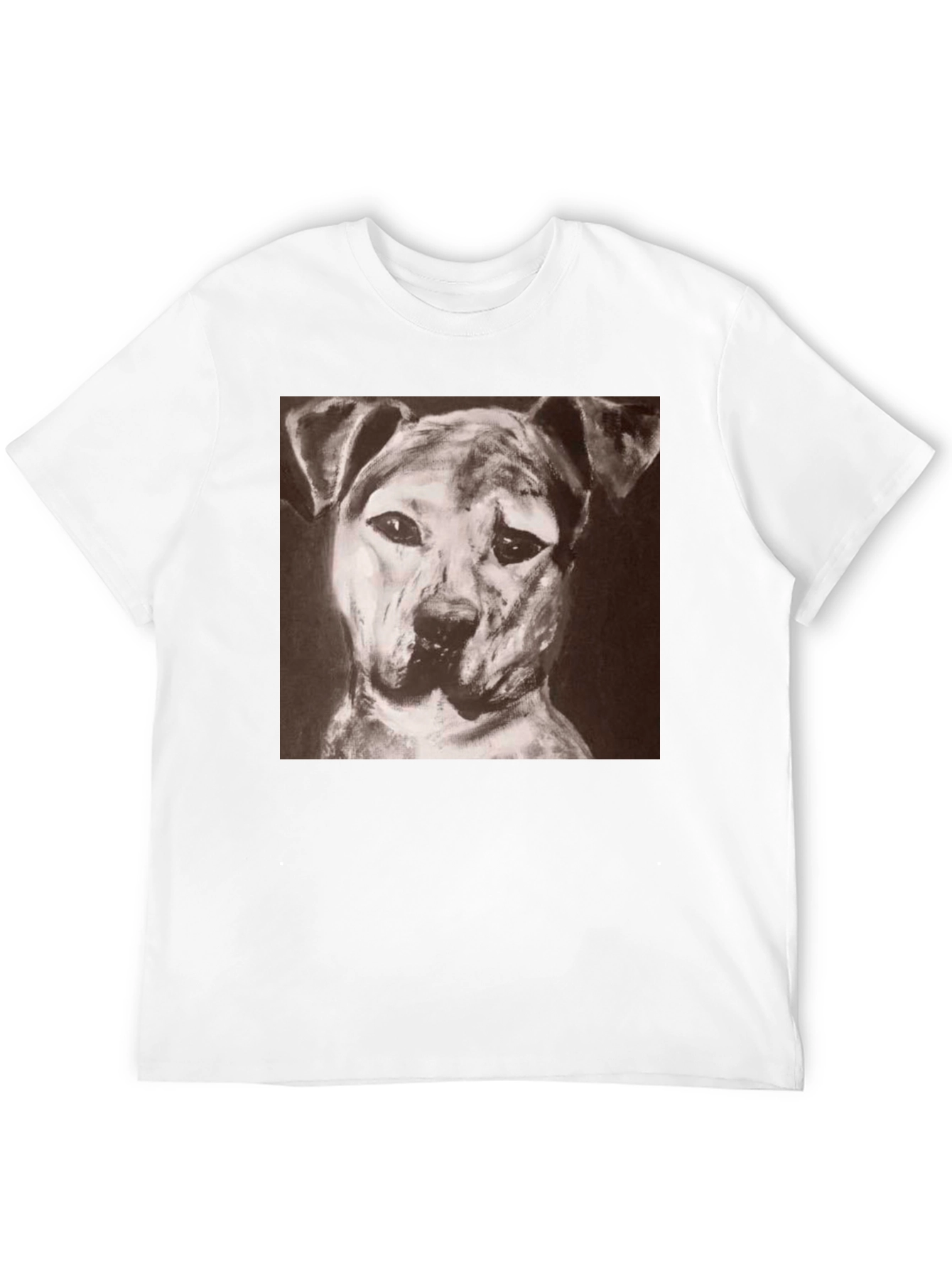 Black Dog Portrait Black T-Shirt - Artistic Graphic Tee view 12