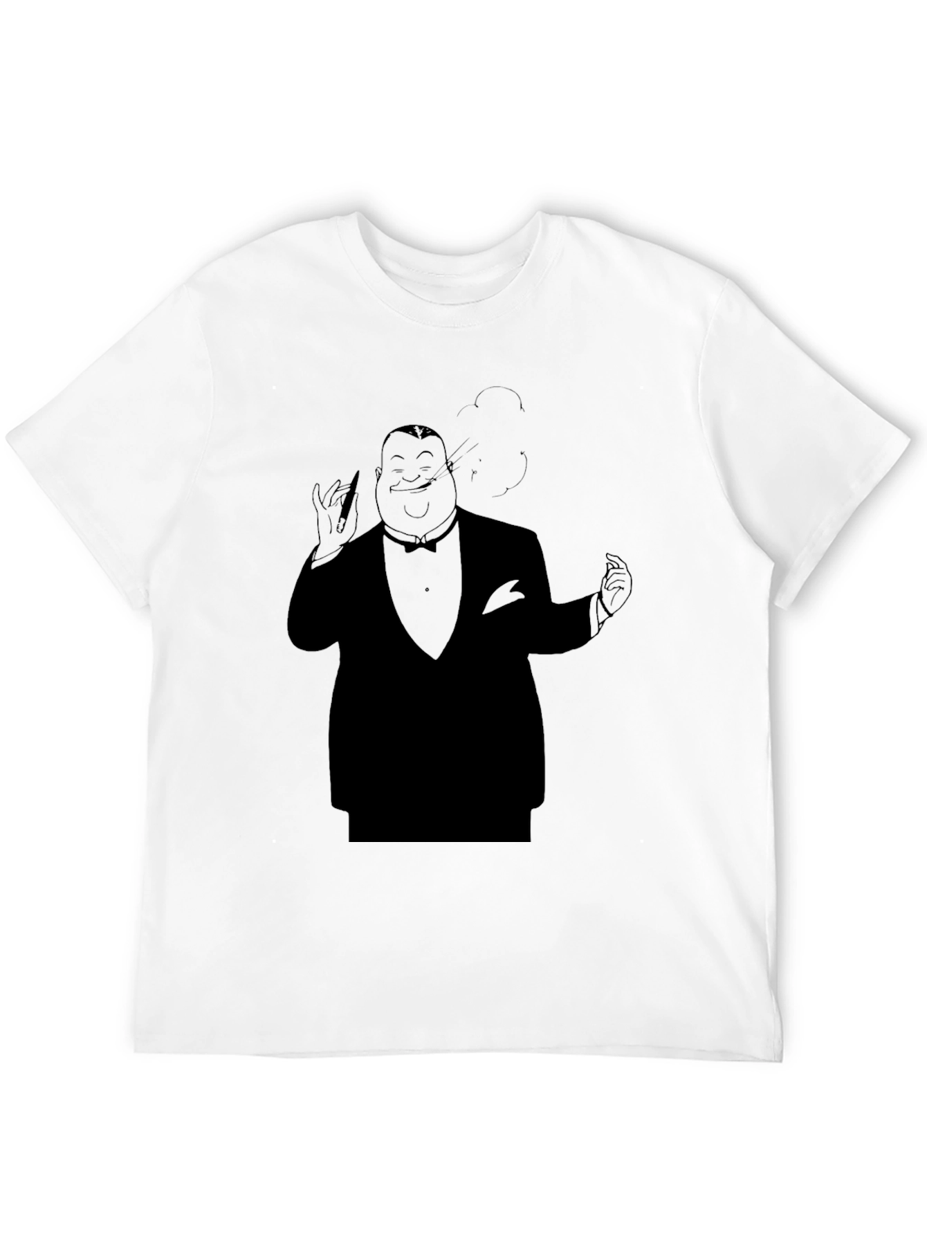 Black Black Tuxedo Cartoon Graphic Tee view 12