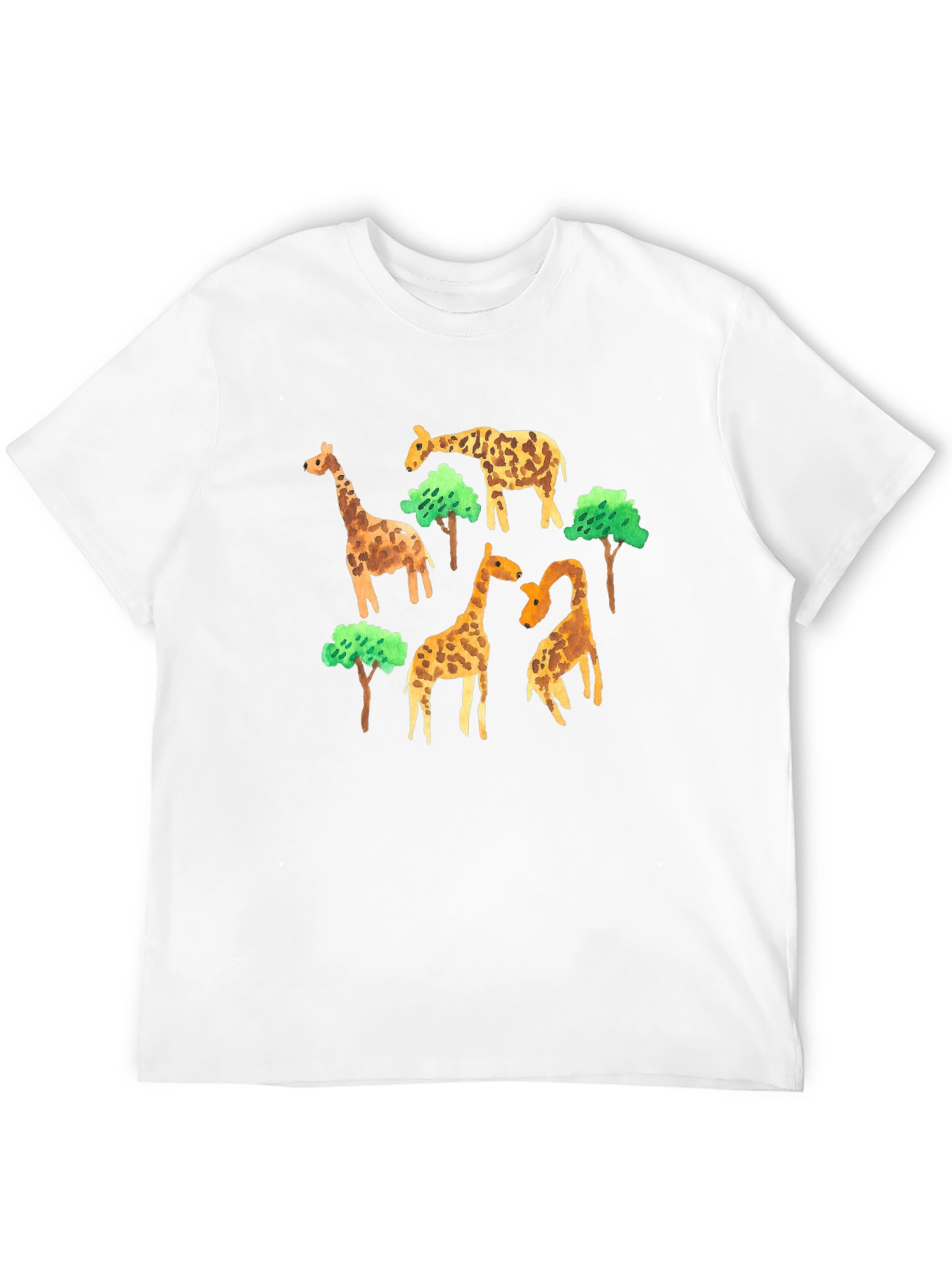 Black Giraffe Pattern T-Shirt - Black view 12