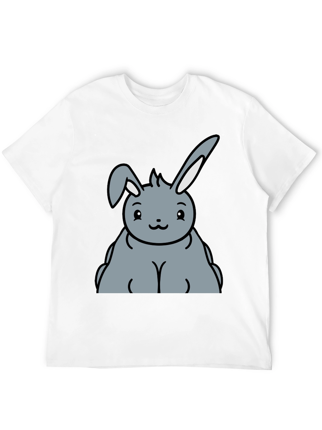 Black Cute Bunny Graphic Tee - Unisex Black T-Shirt view 12