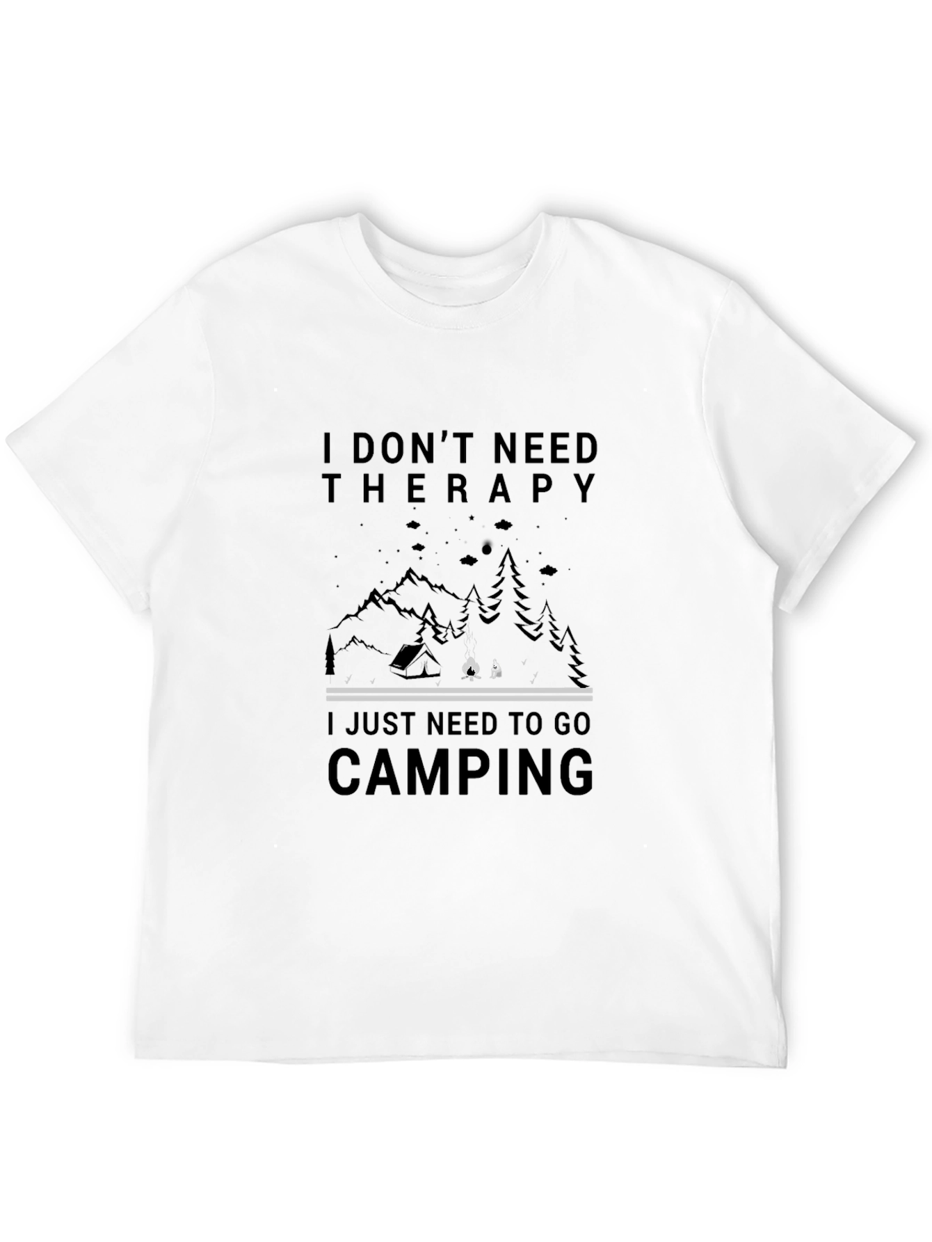 Black Camping Therapy Black Graphic Tee view 12