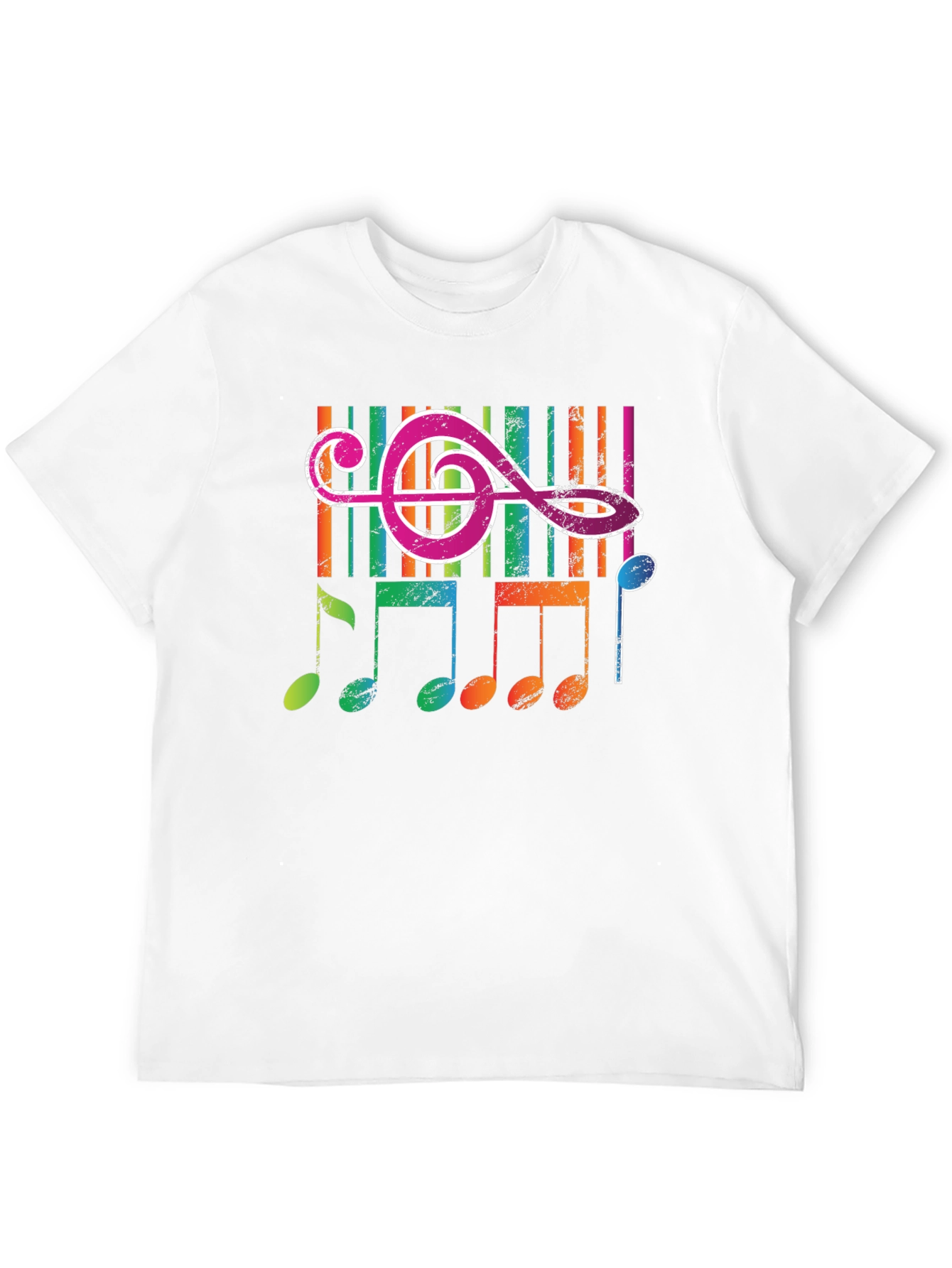 Black Colorful Music Notes Graphic T-Shirt view 12