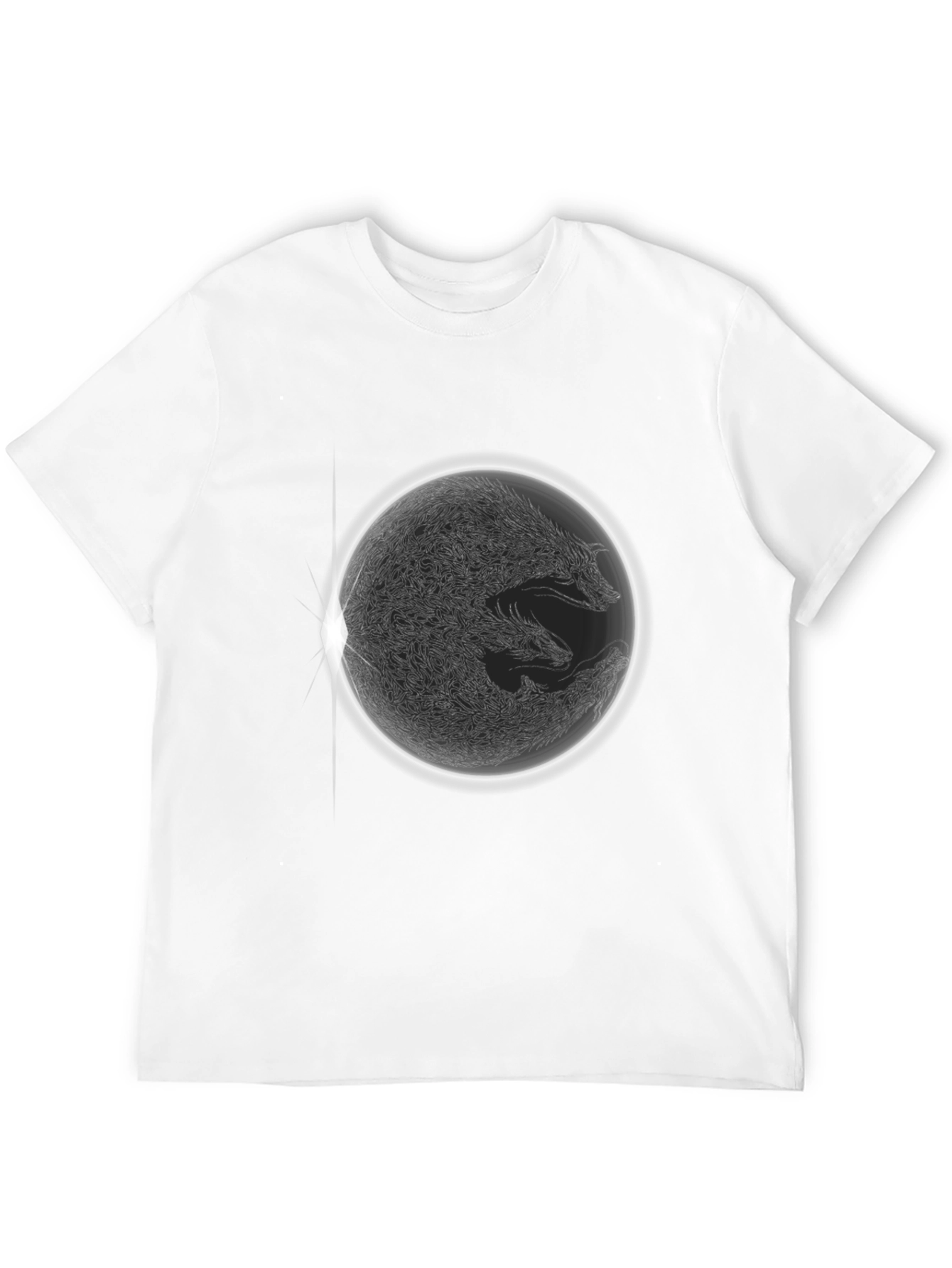 Black Wolf Eclipse Graphic Black T-Shirt view 12