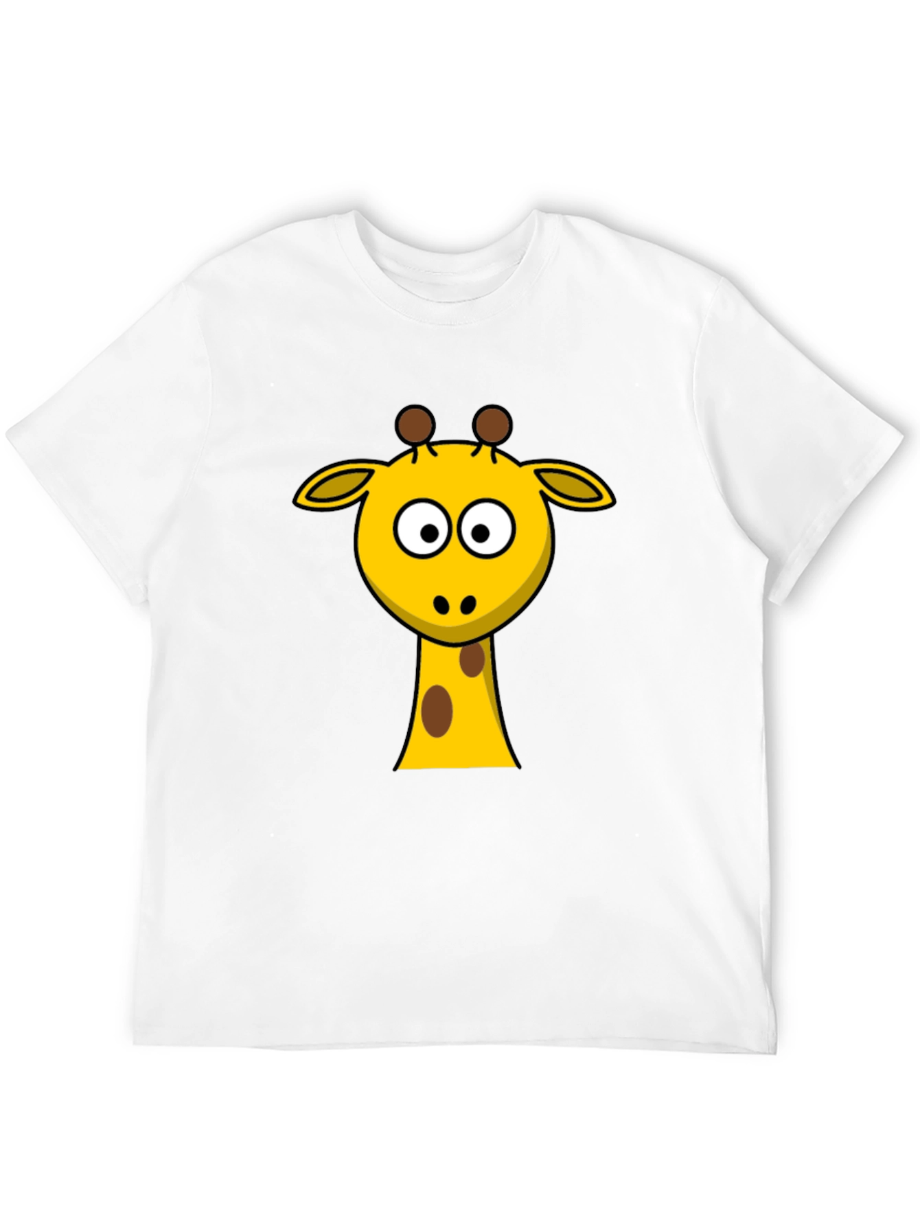 Black Cartoon Giraffe T-Shirt - Black Cotton Tee view 12