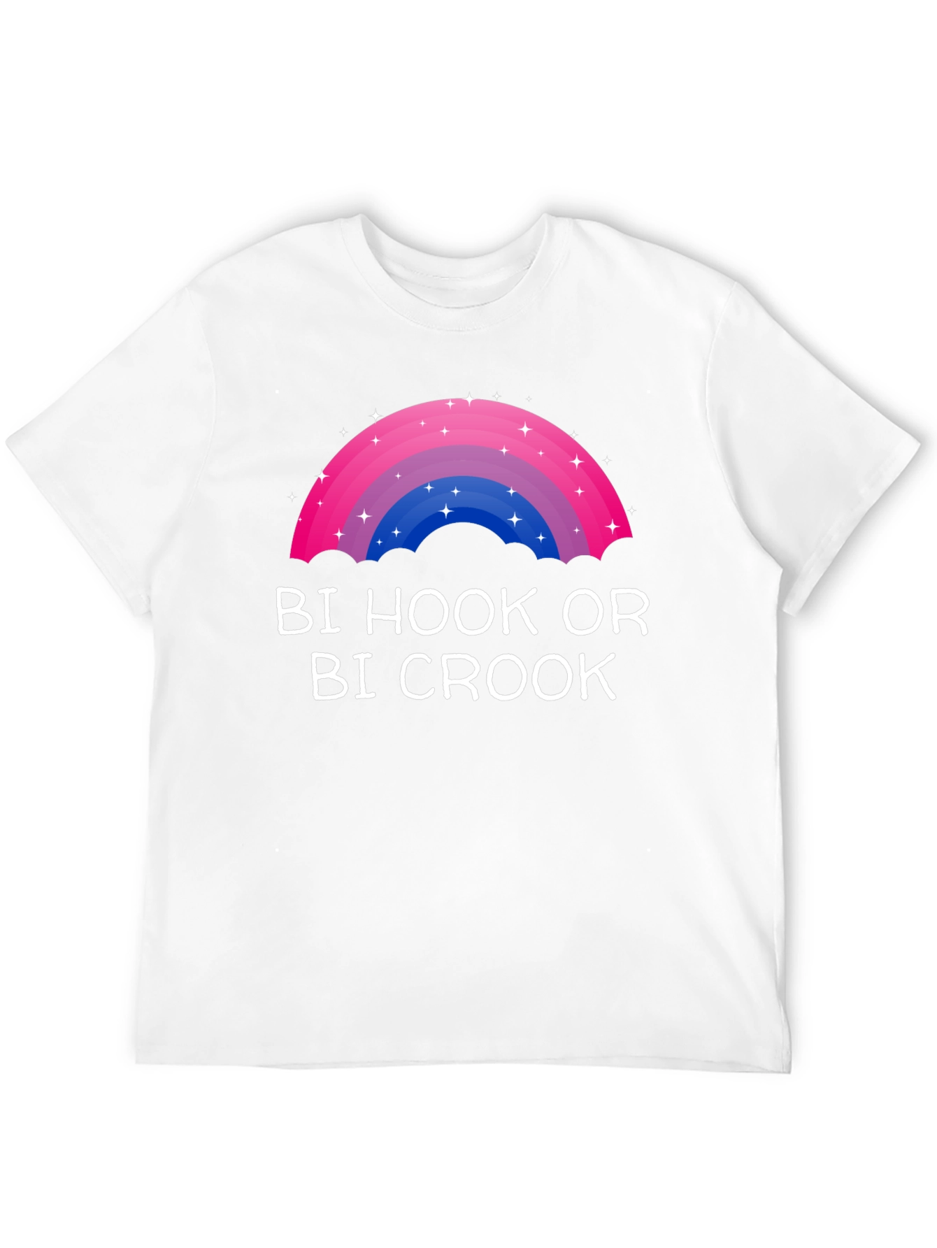 Black Bi Hook or Bi Crook T-Shirt - Bisexual Pride Rainbow view 12