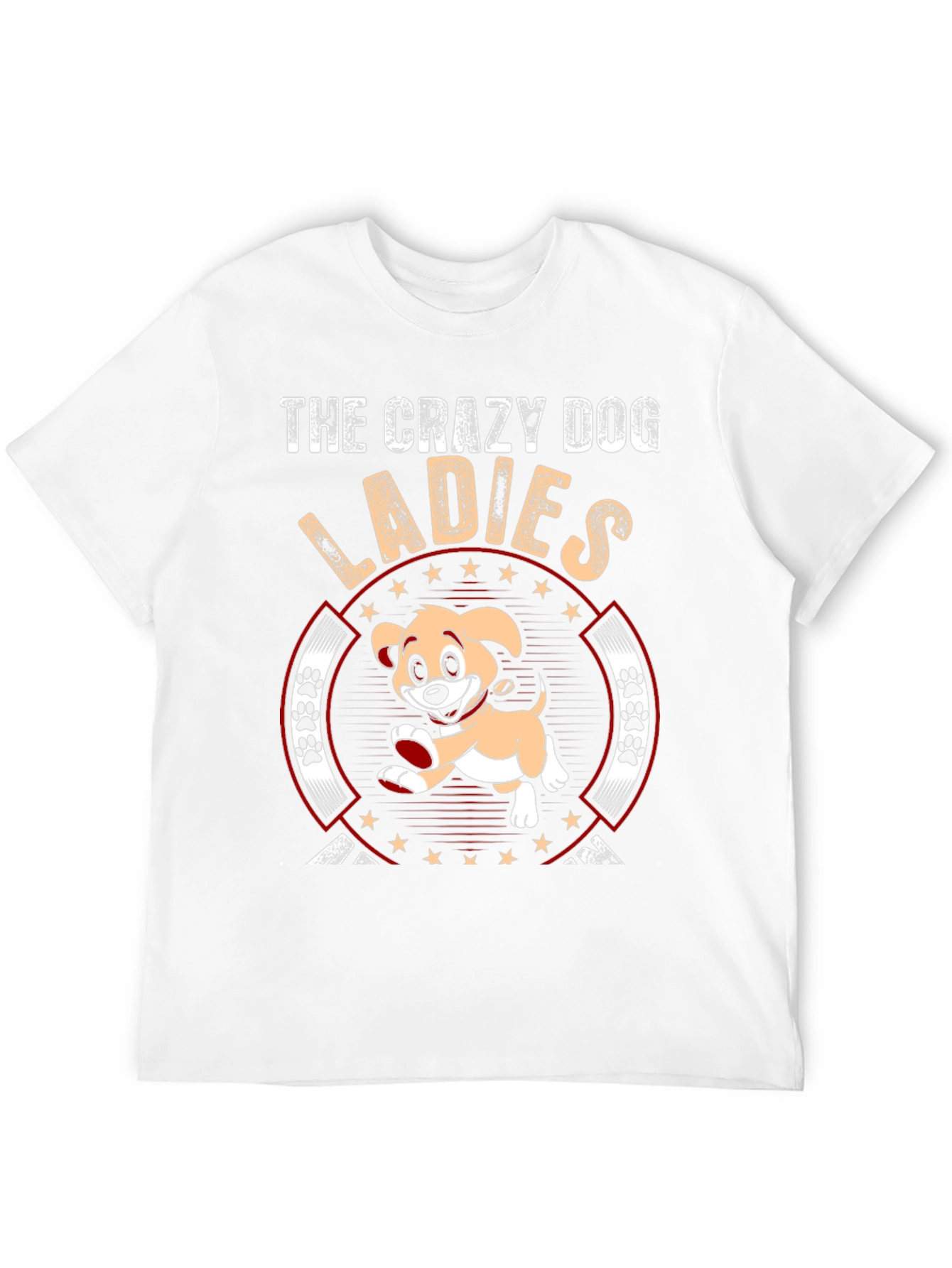 Black Crazy Dog Ladies T-Shirt - Novelty Graphic Tee view 12