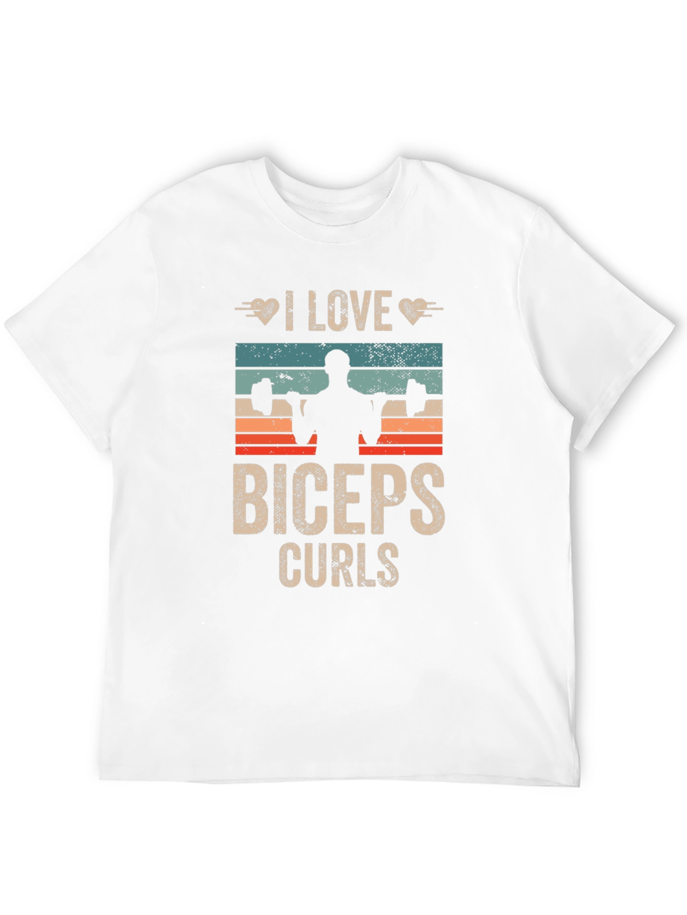 Black I Love Biceps Curls Graphic T-Shirt view 12