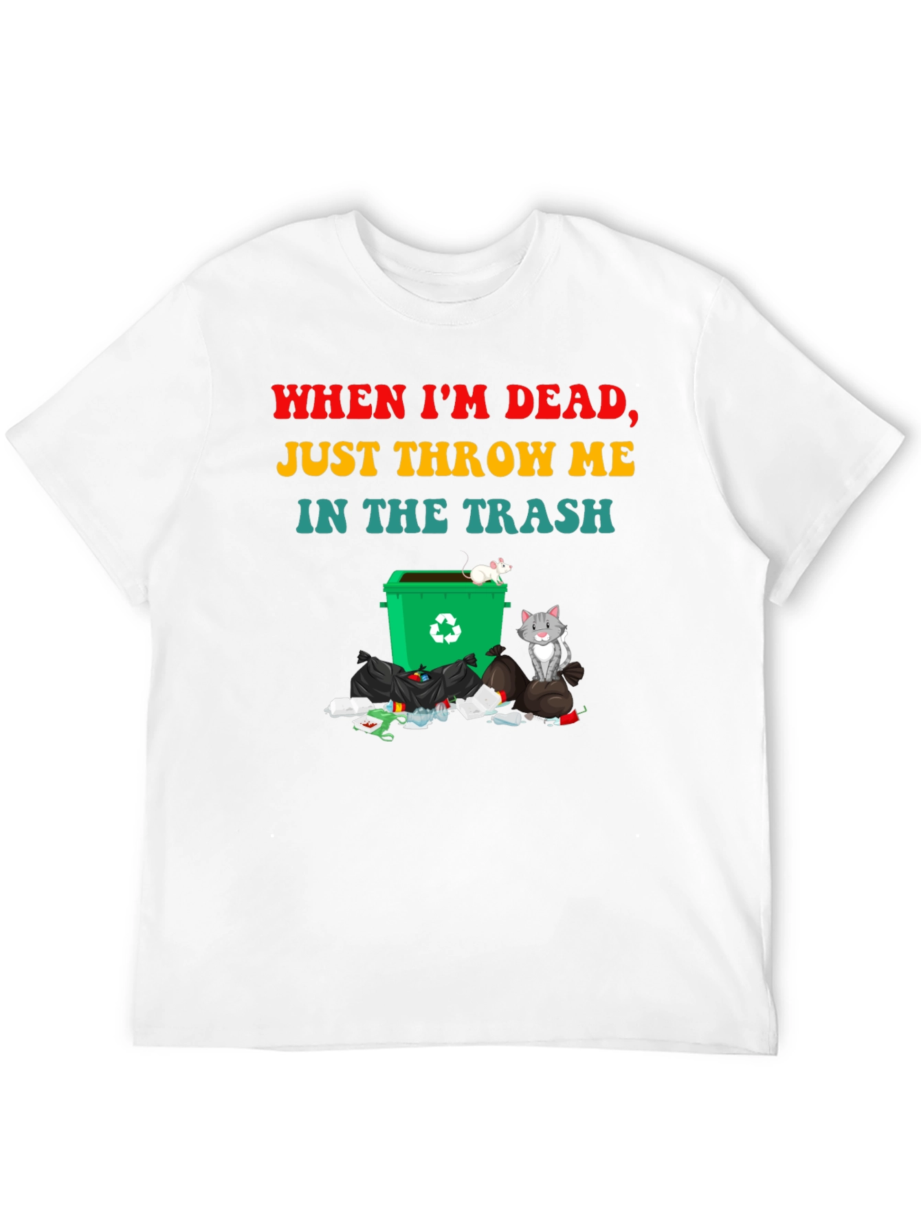 Black Humorous "Throw Me in the Trash" Graphic Tee view 12