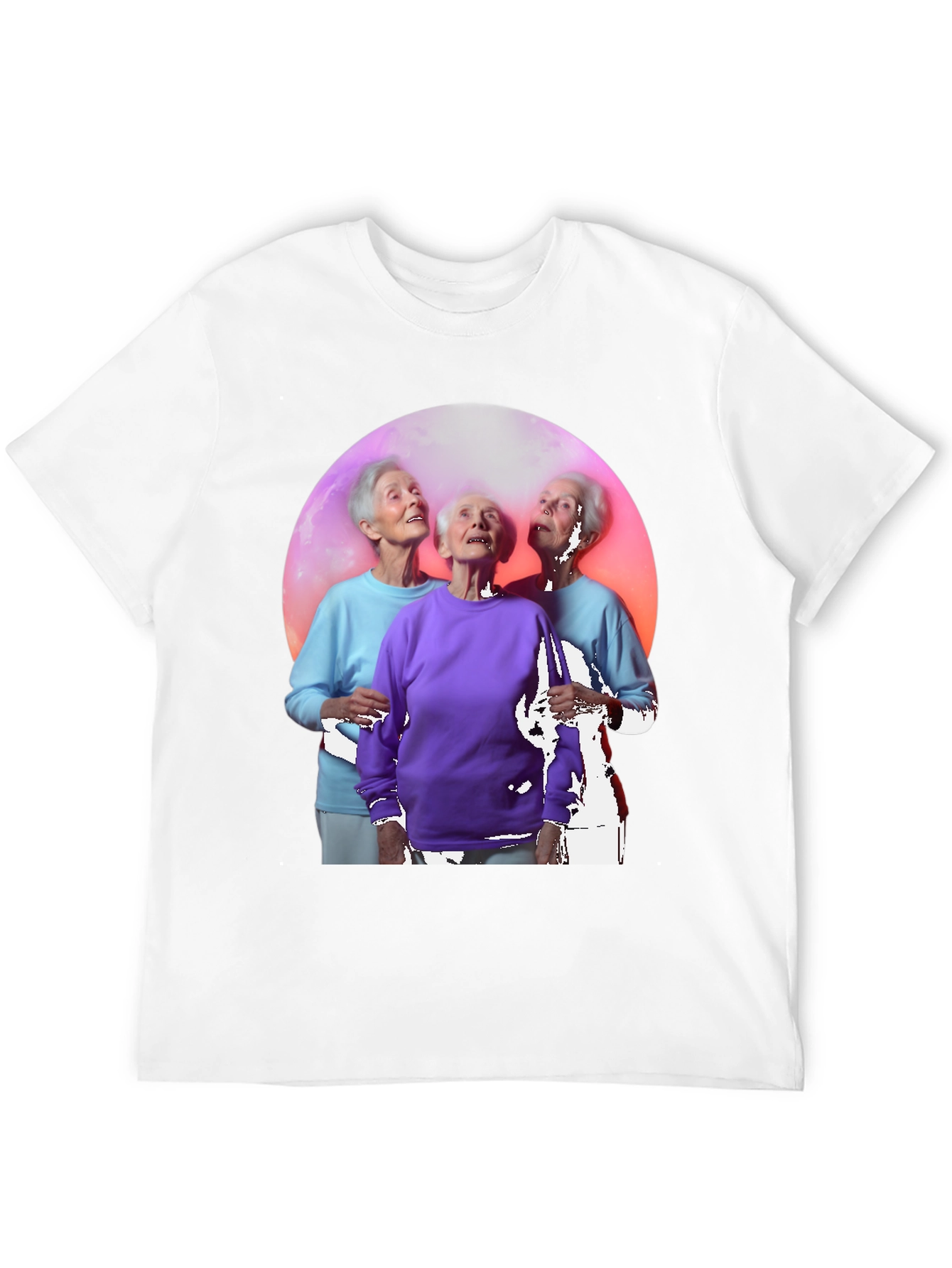 Black Three Grannies in Space Black T-Shirt view 12