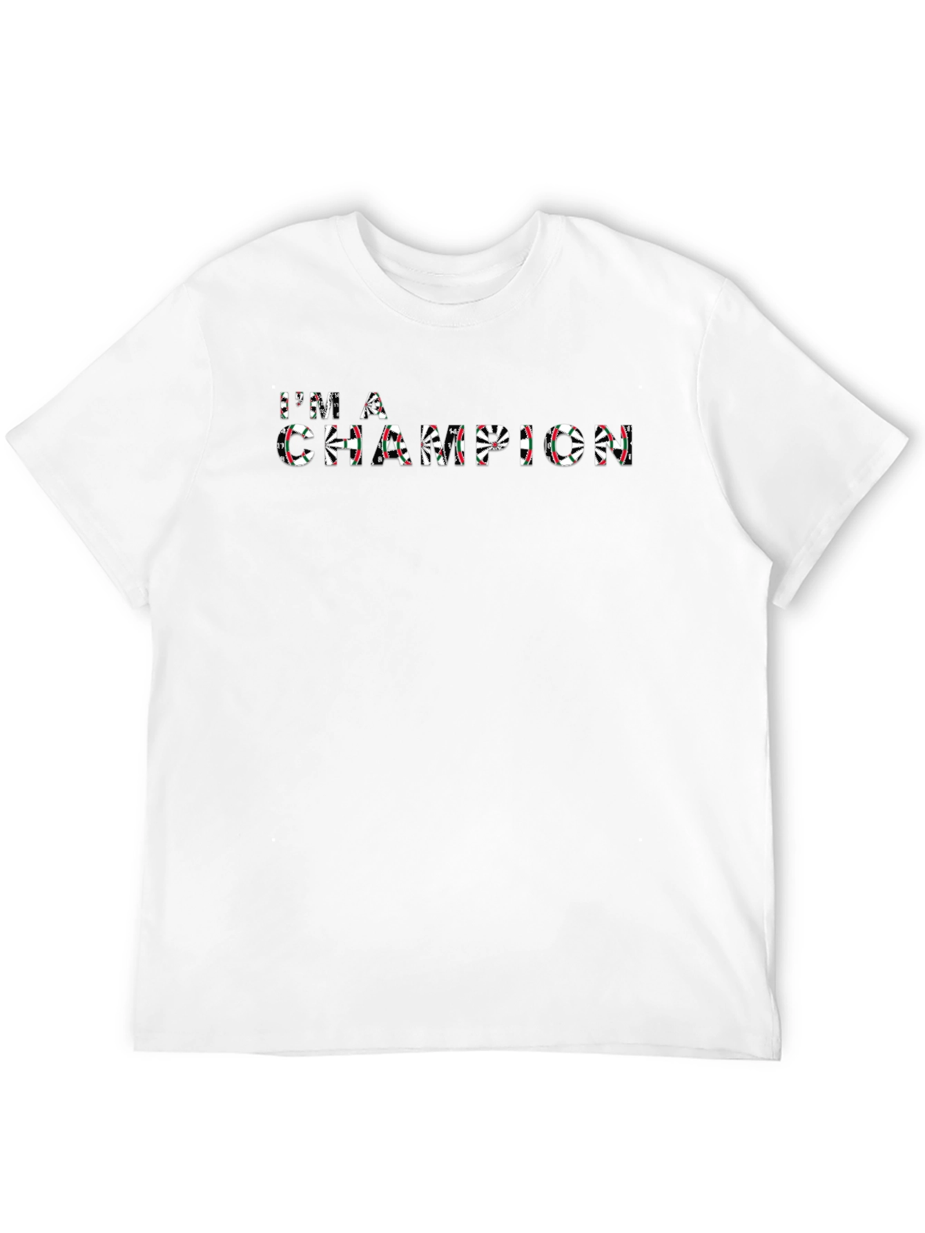 Black I'm a Champion Dartboard Print Black T-Shirt view 12