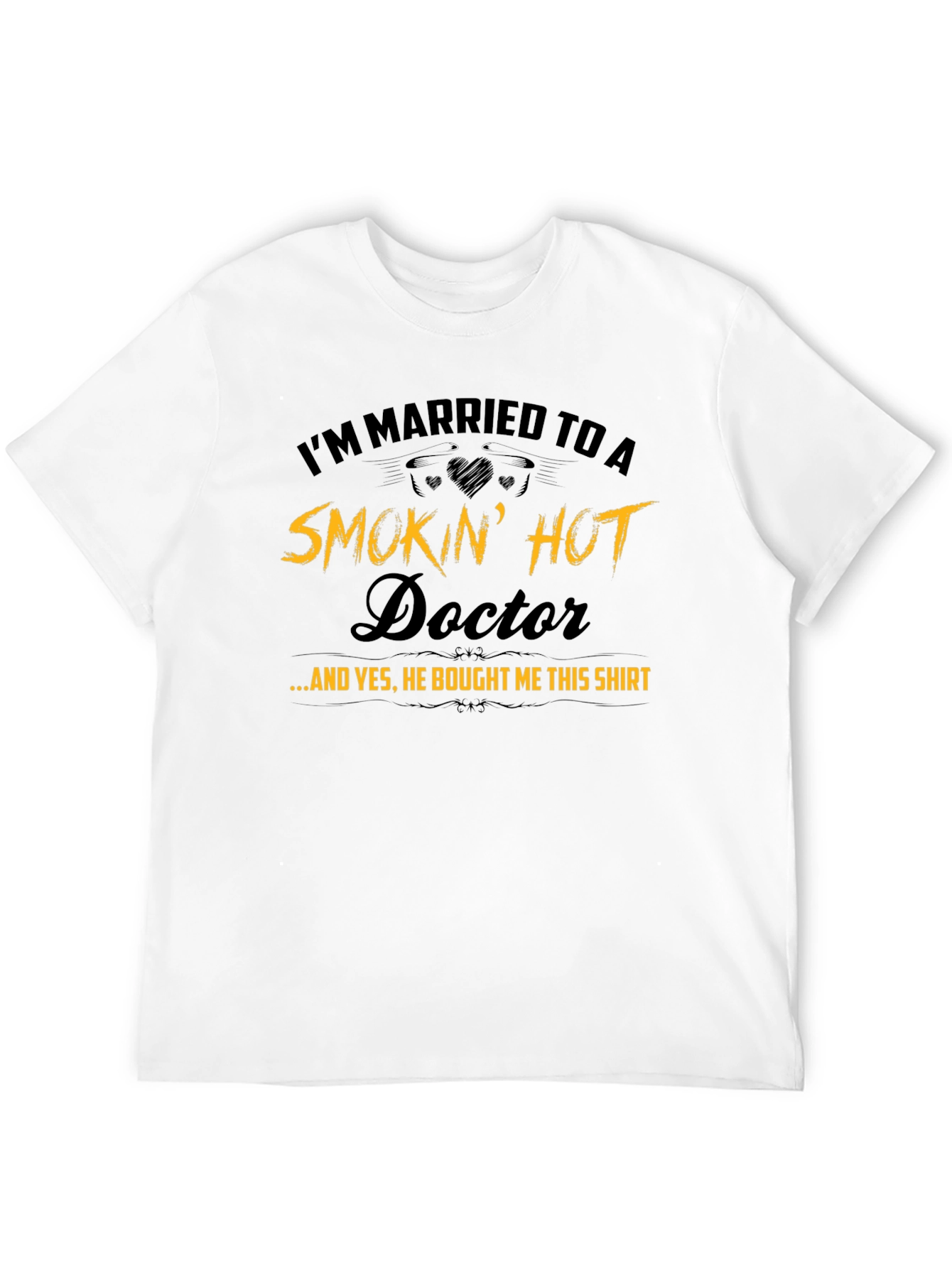 Black Married to a Smokin' Hot Doctor T-Shirt view 12