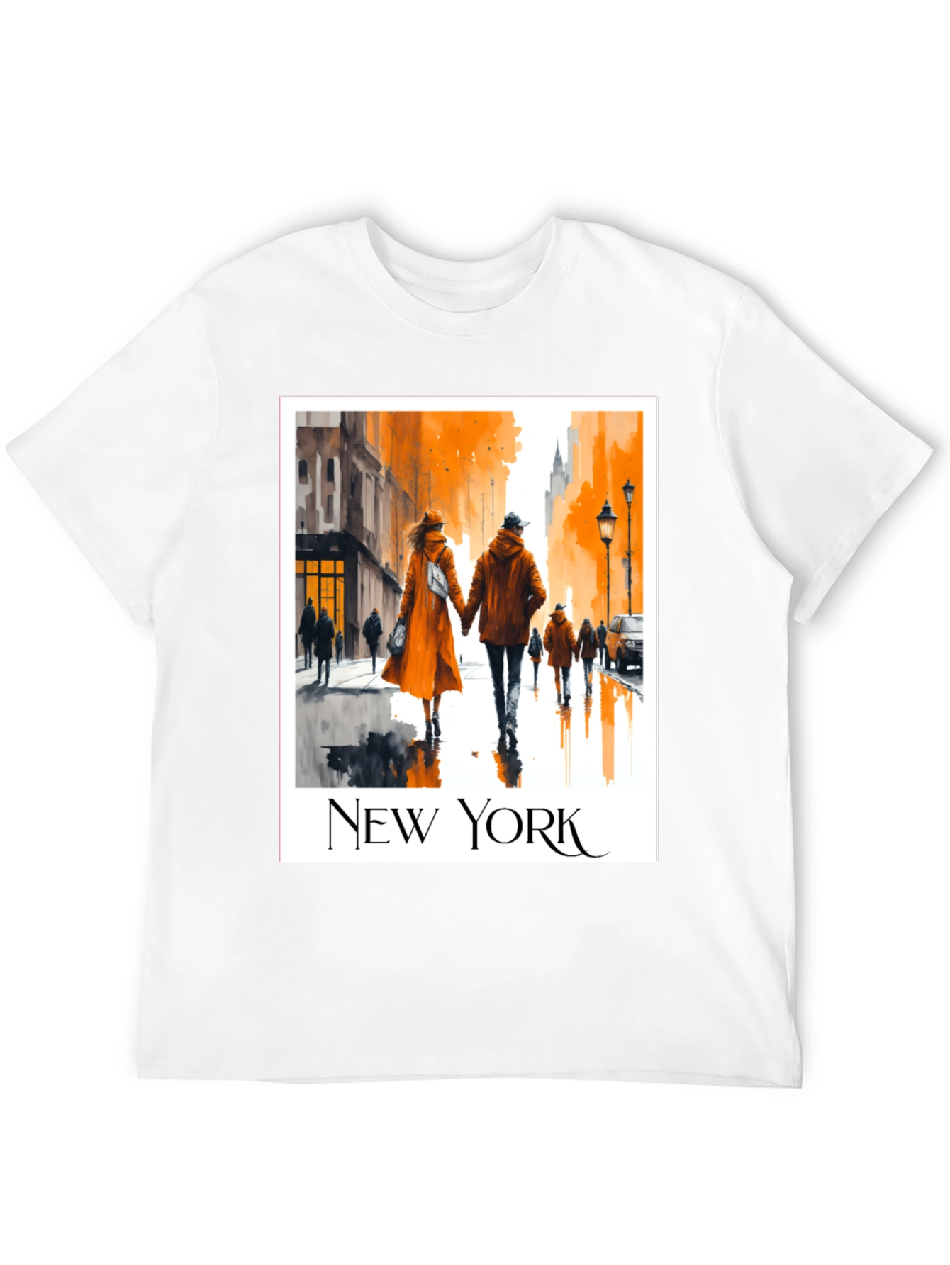 Black New York City Couple T-Shirt view 12