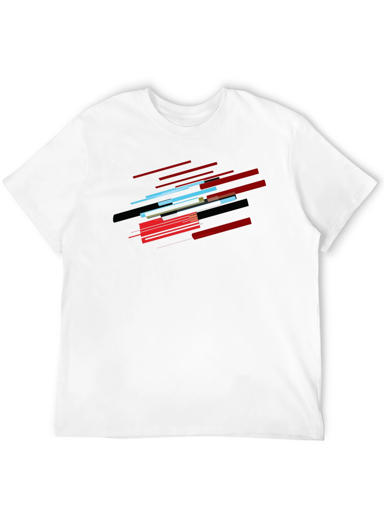 Black Abstract Lines Graphic Black T-Shirt view 12
