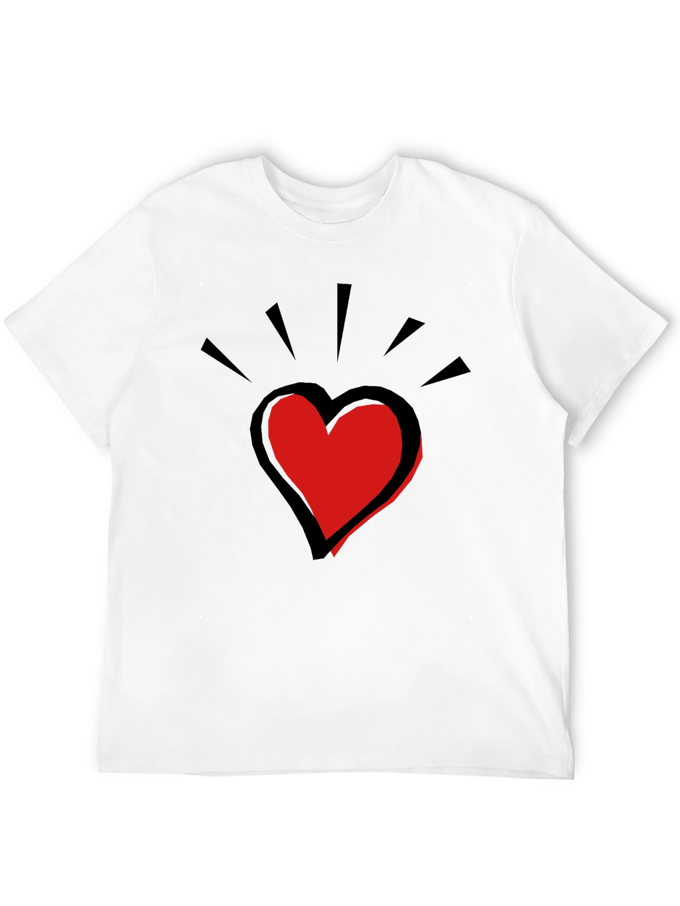 Black Heart Graphic Tee - Men's Black Casual Shirt view 12