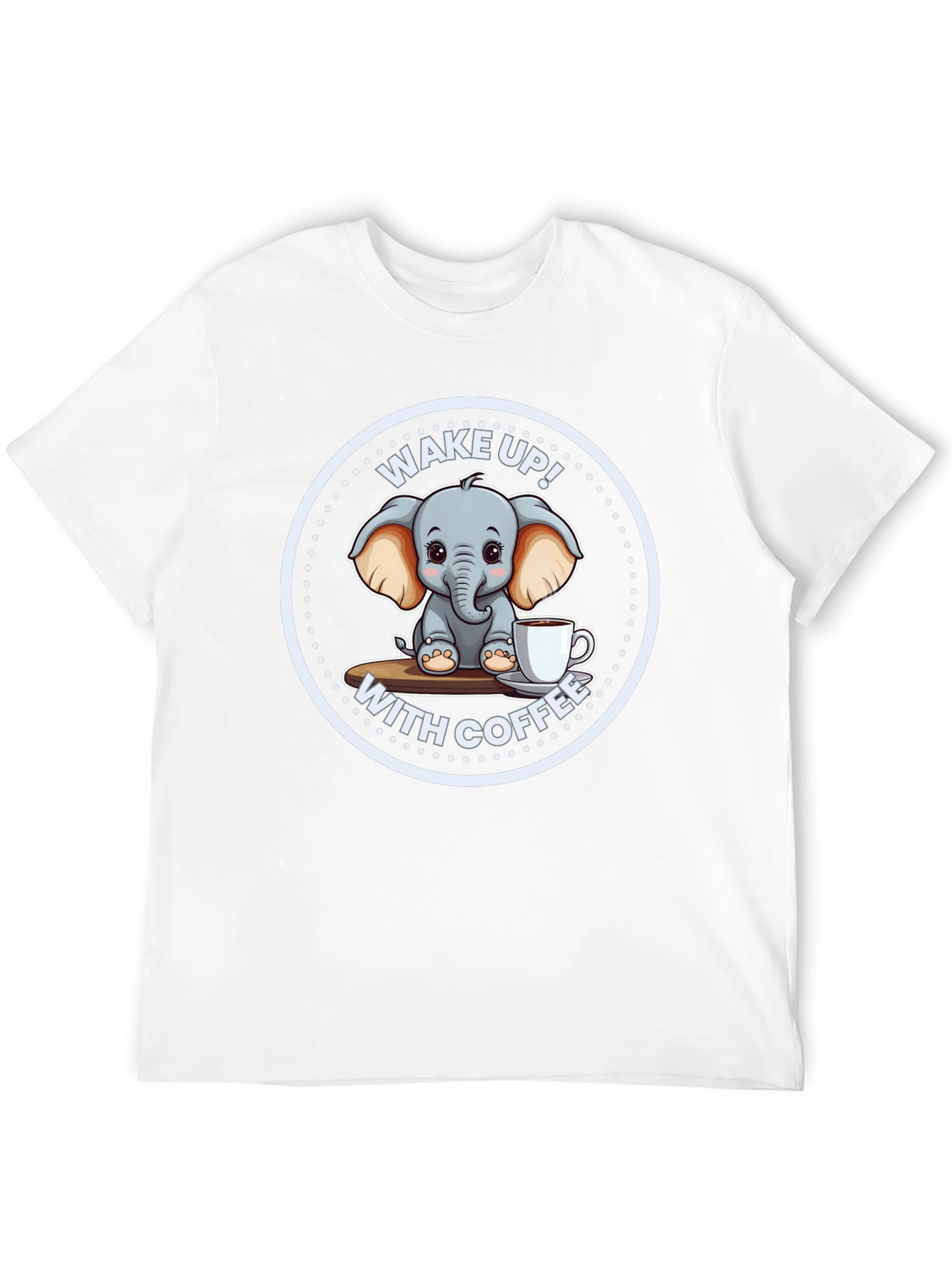 Black Cute Elephant Coffee T-Shirt view 12