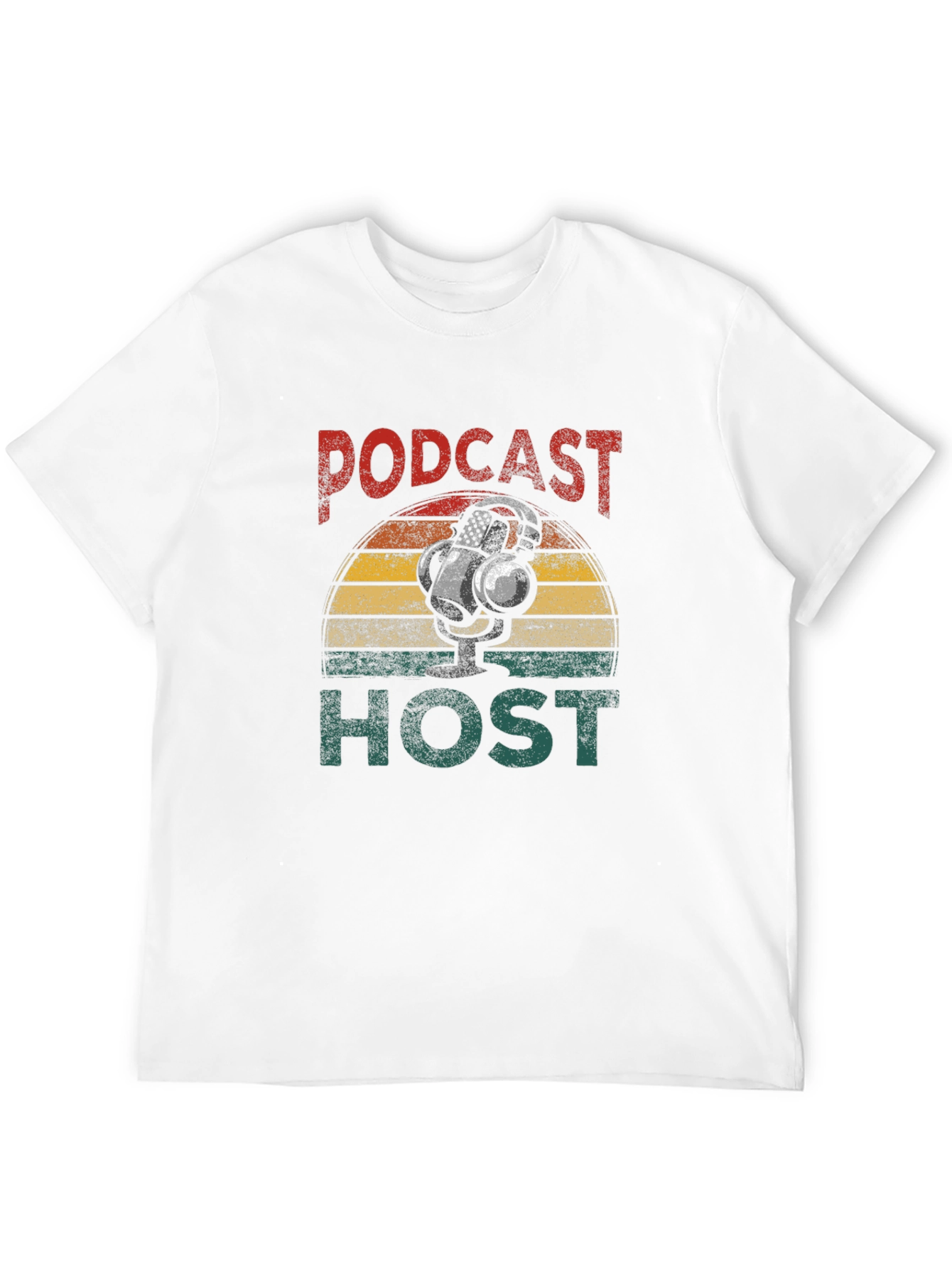Black Podcast Host Retro Graphic T-Shirt view 12