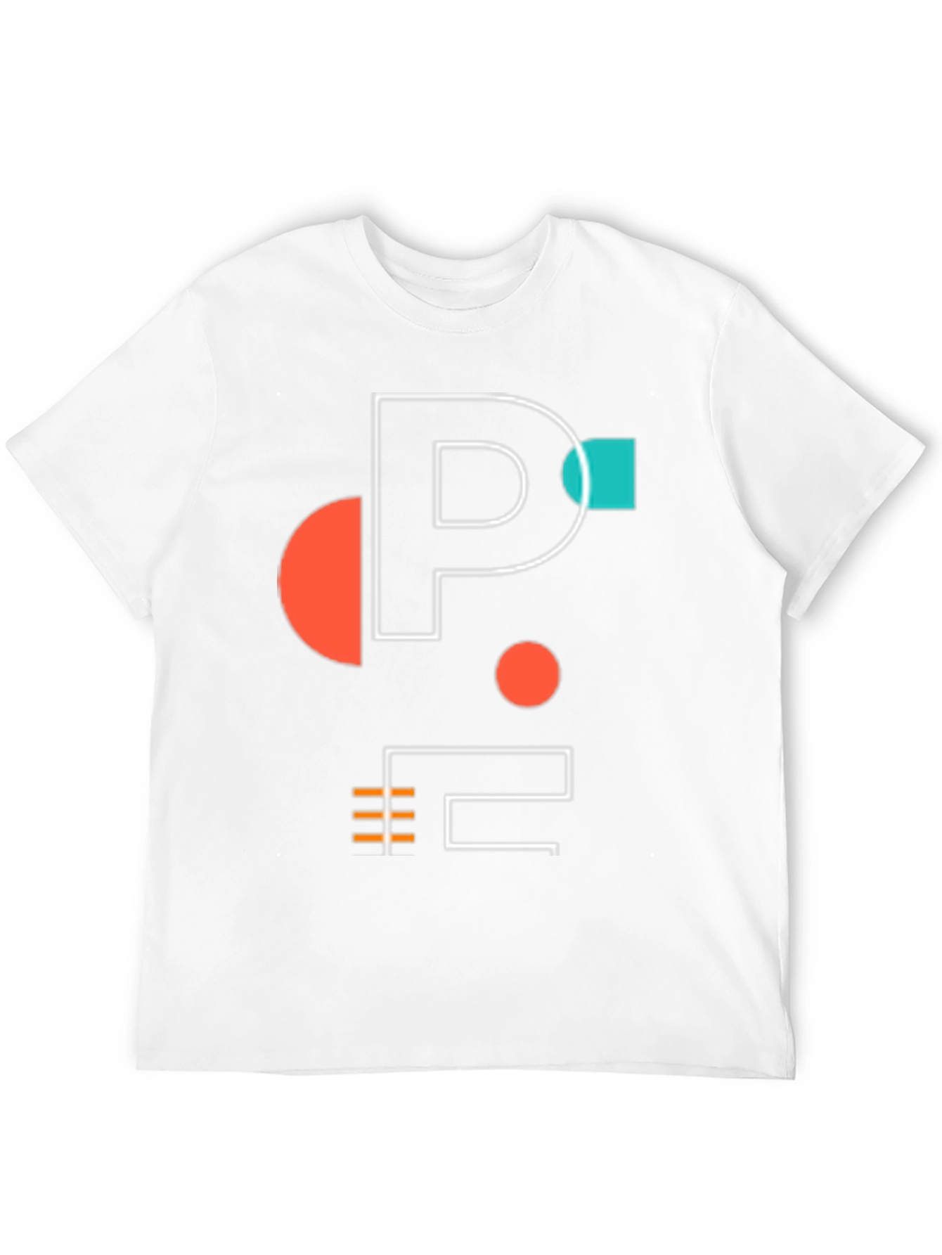 Black Modern Graphic Tee - Geometric P Design view 12