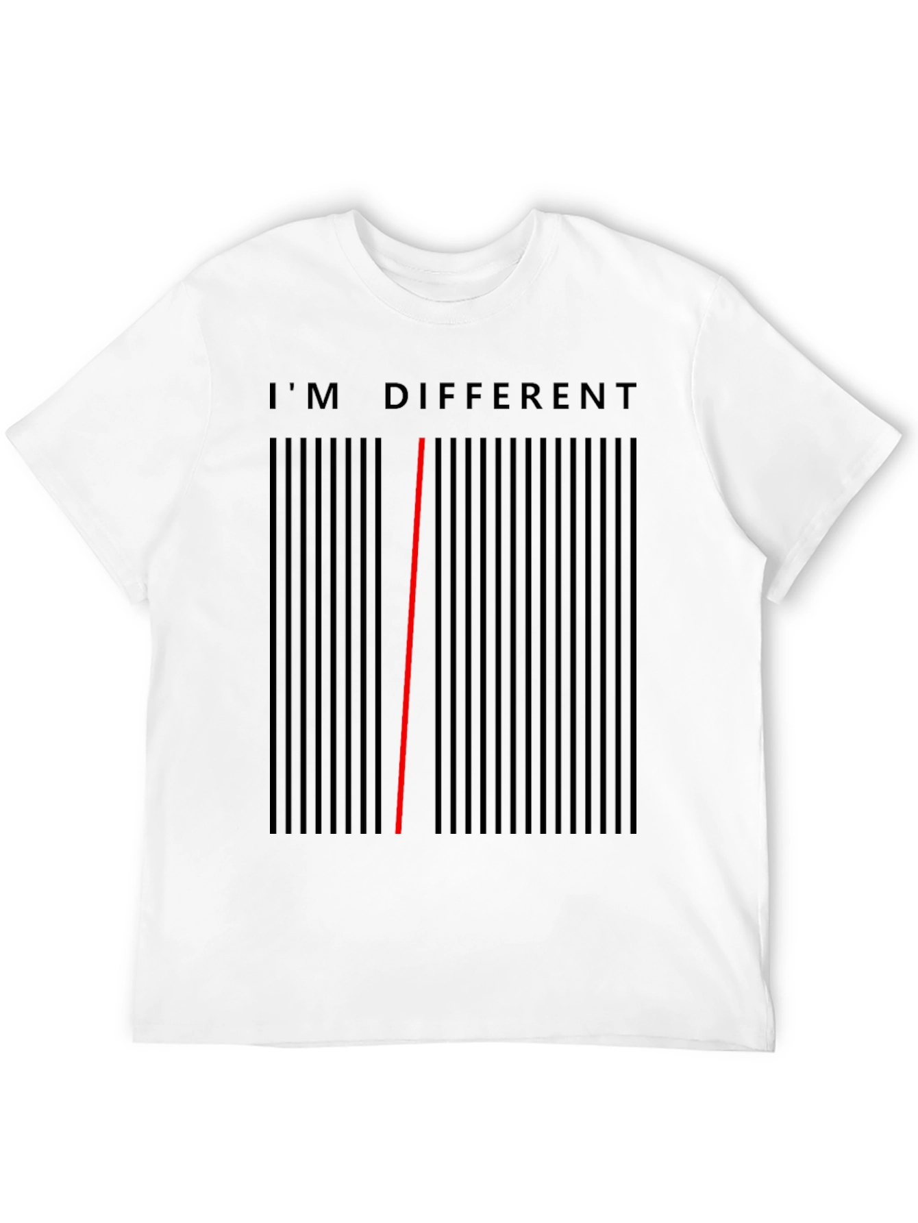 Black I'm Different Barcode T-Shirt - Unique Statement Tee view 12