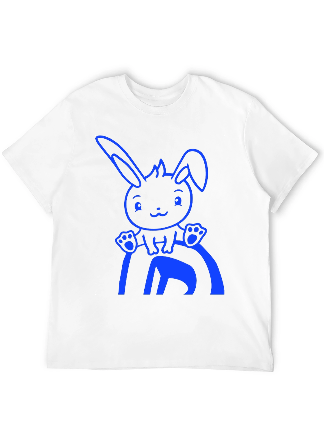 Black Cute Bunny Graphic Tee - Black Cotton Blend Shirt view 12