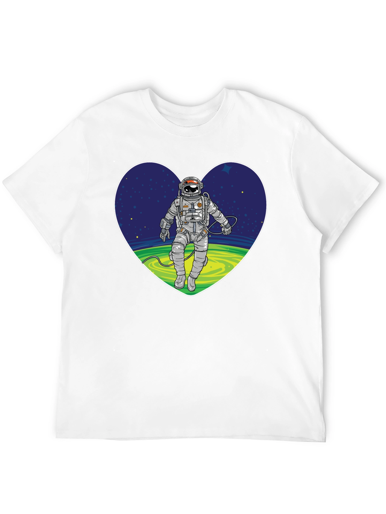 Black Astronaut in Heart Graphic T-Shirt view 12