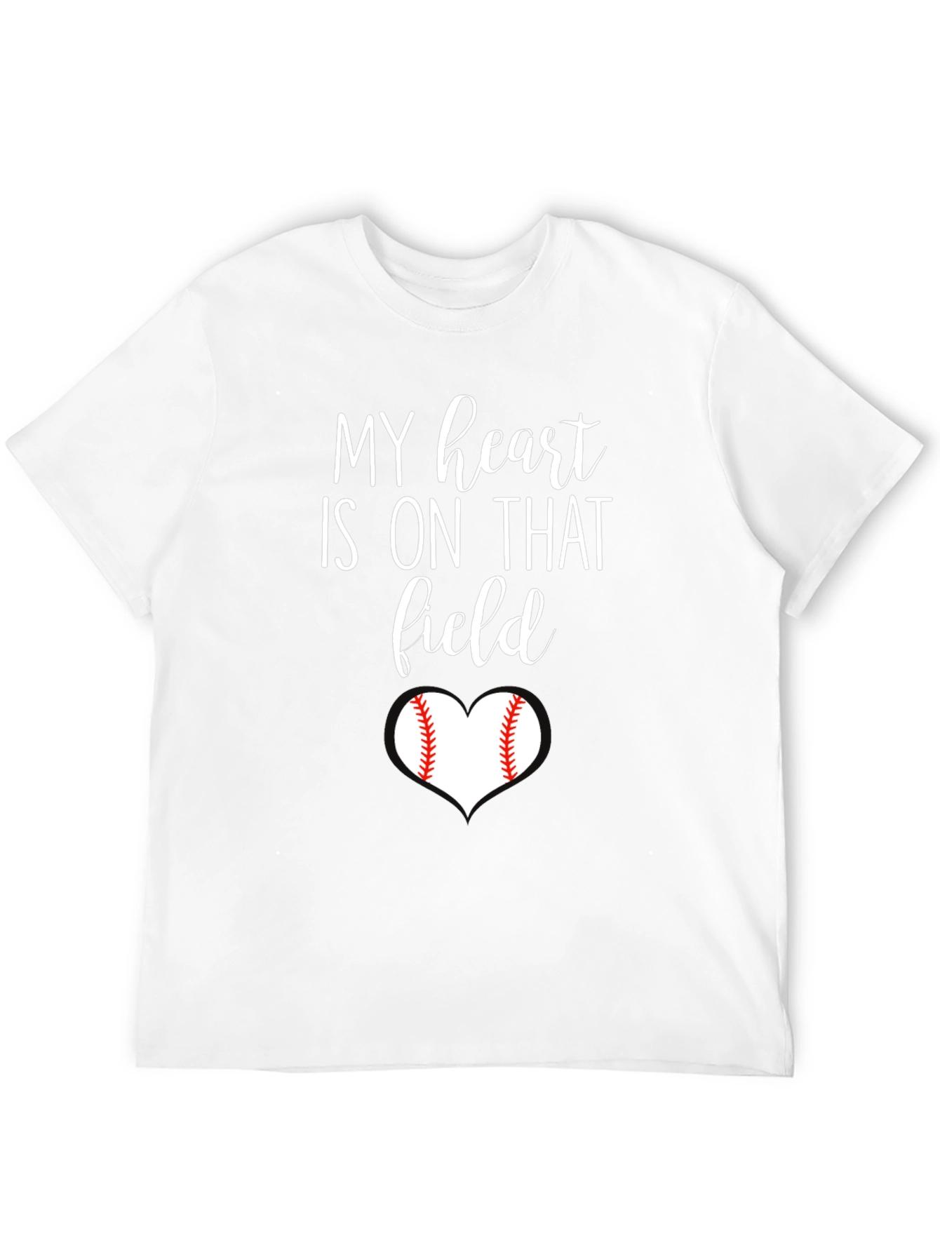 Black My Heart is On That Field Baseball T-Shirt view 12