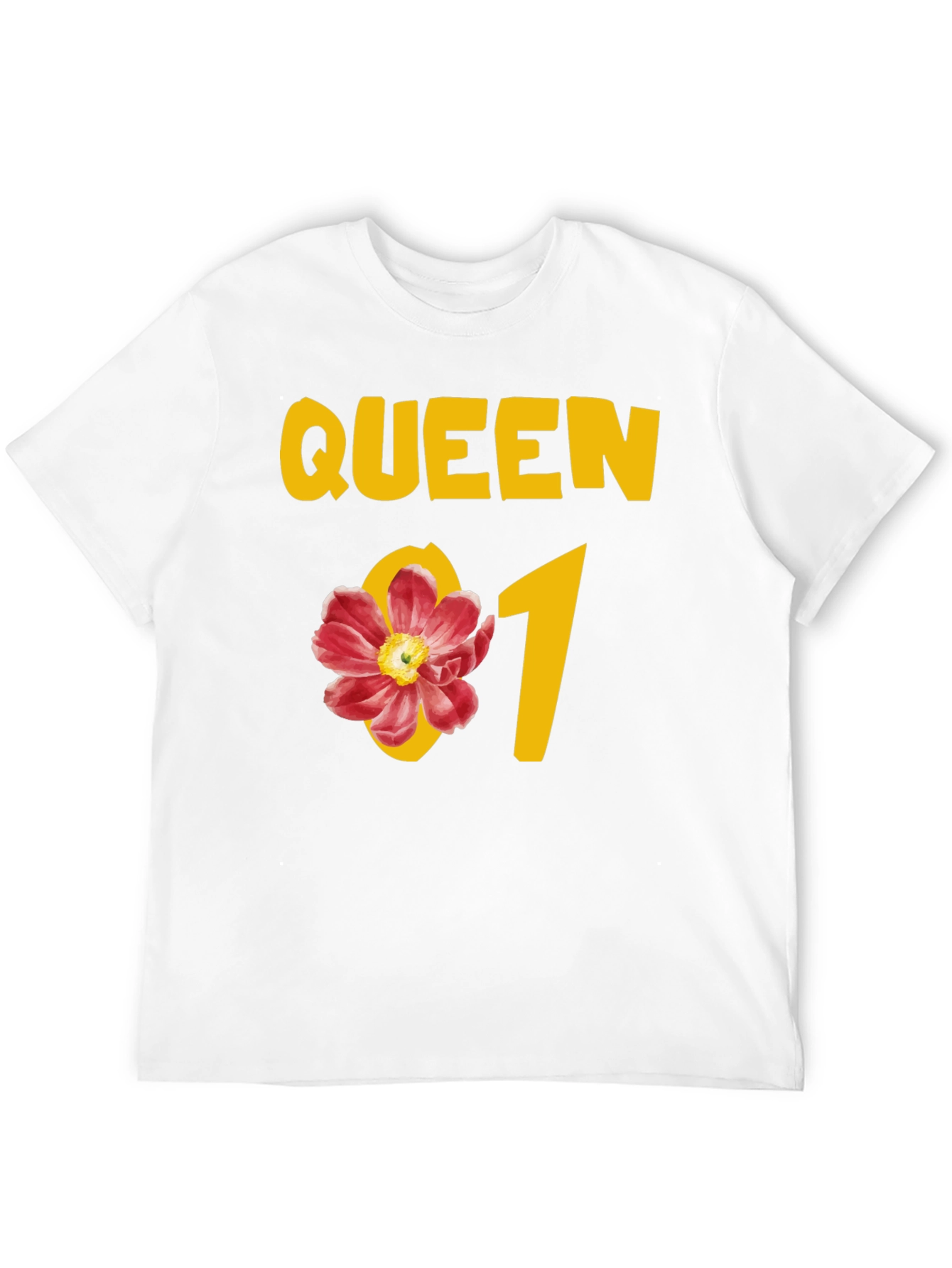 Black Queen Floral Graphic Tee - Black Cotton T-Shirt view 12