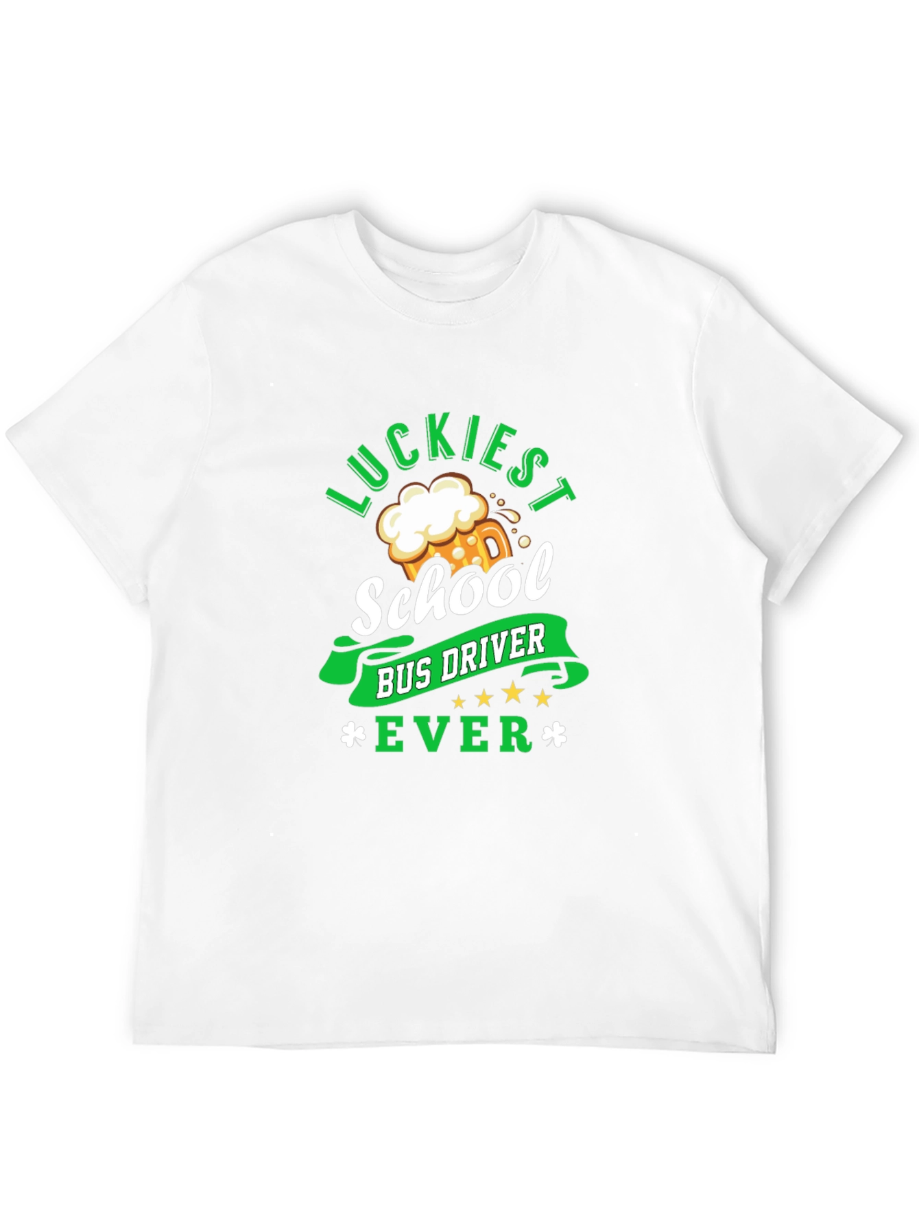 Black Luckiest School Bus Driver Ever St. Patrick's Day T-Shirt view 12