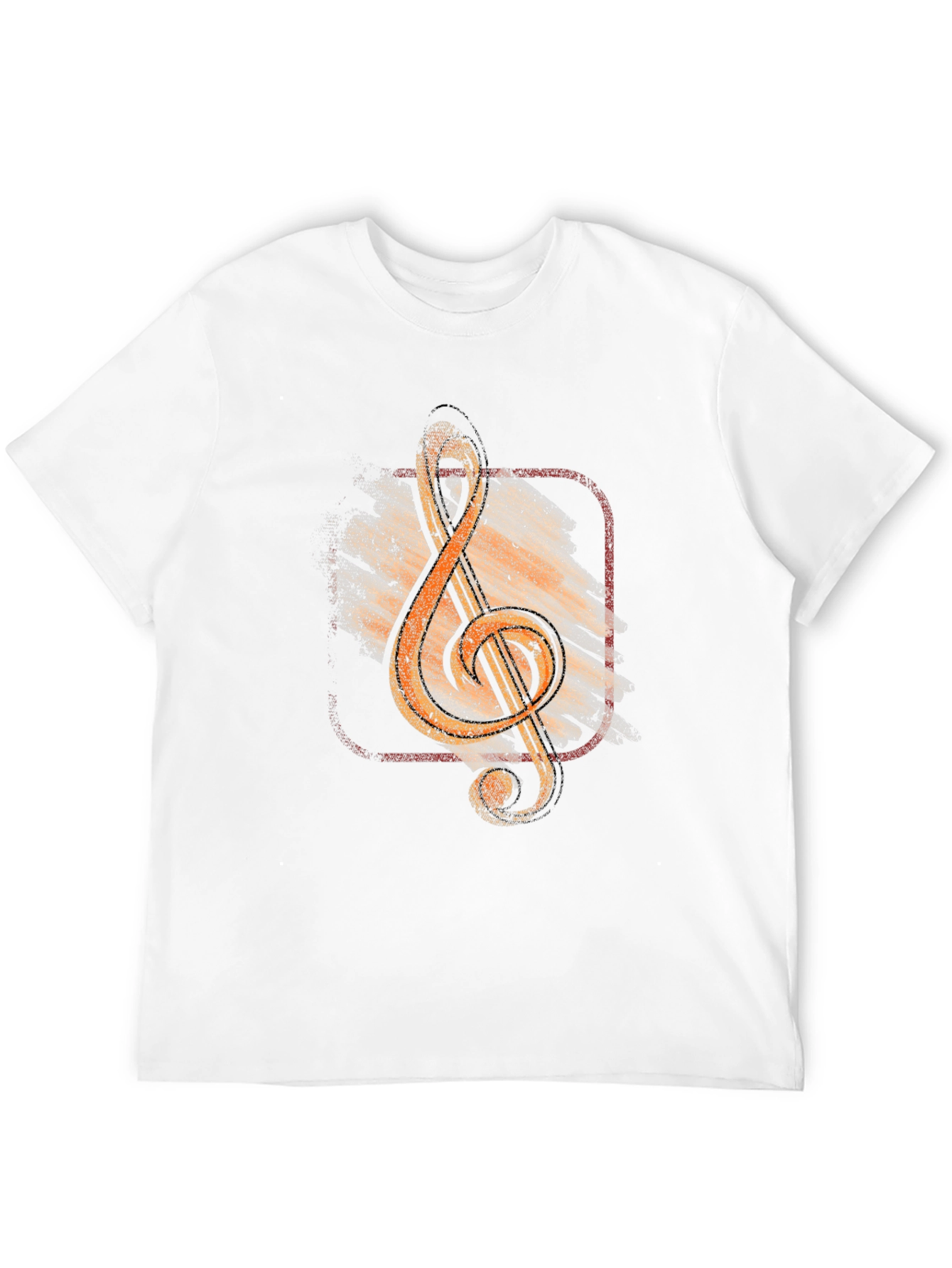 Black Vintage Music Treble Clef Graphic T-Shirt view 12