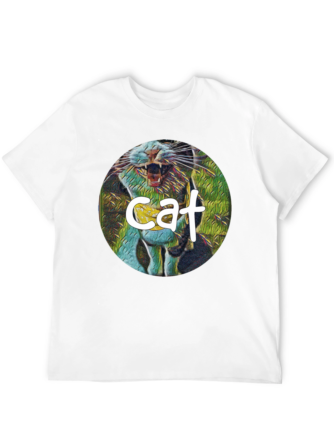 Black Cat Graphic Print Black T-Shirt view 12