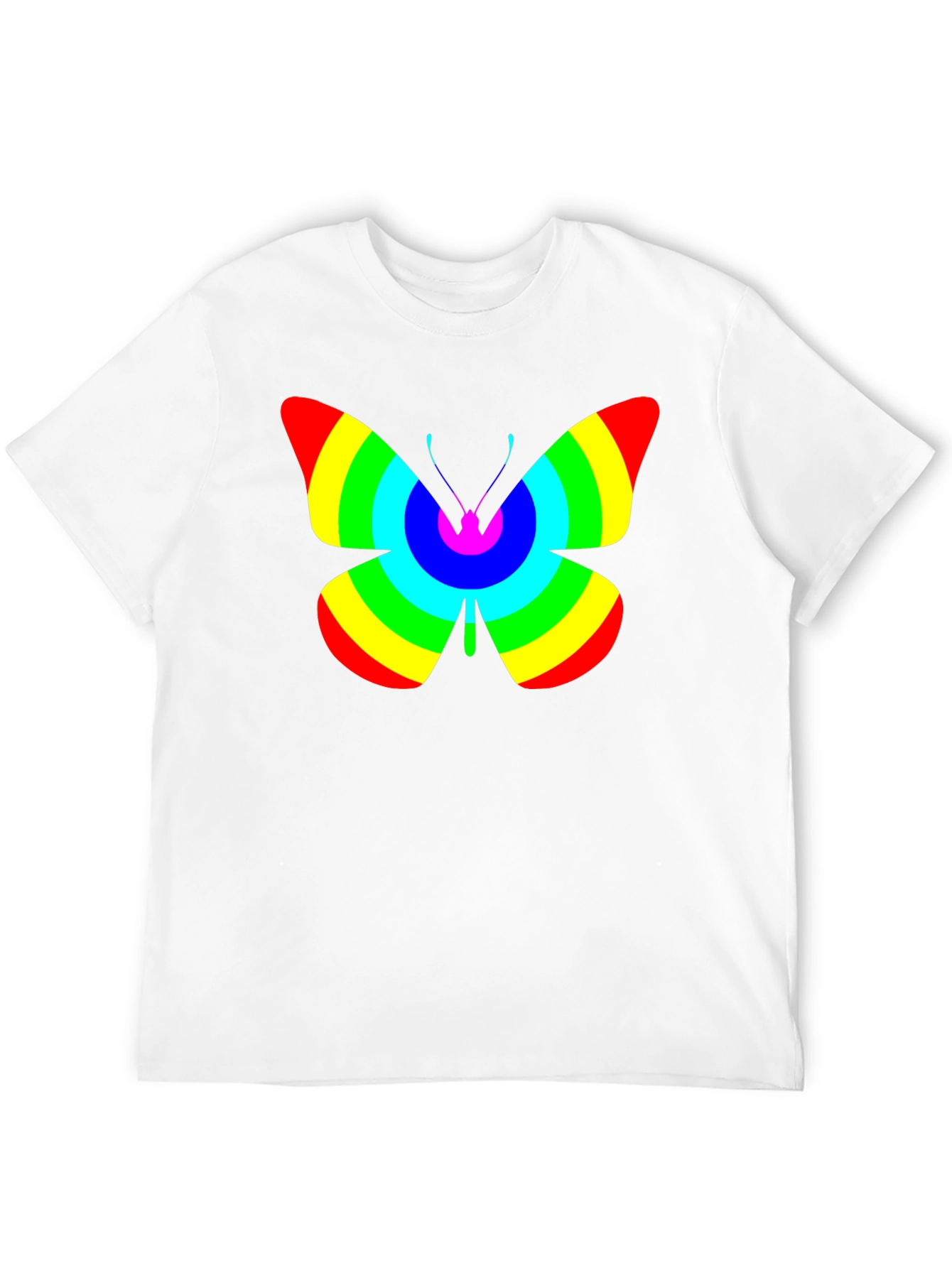 Black Rainbow Butterfly Graphic Black T-Shirt view 12