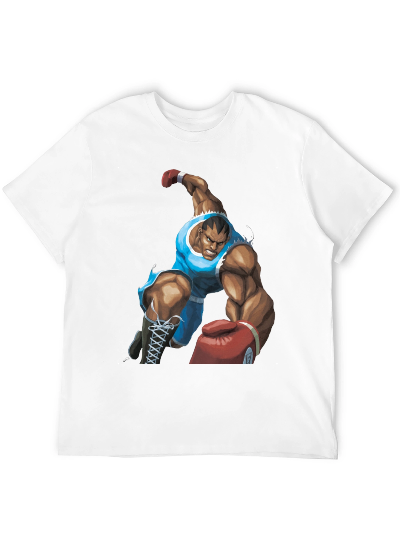 Black Bald Boxer Punch Out Style Black T-Shirt view 12