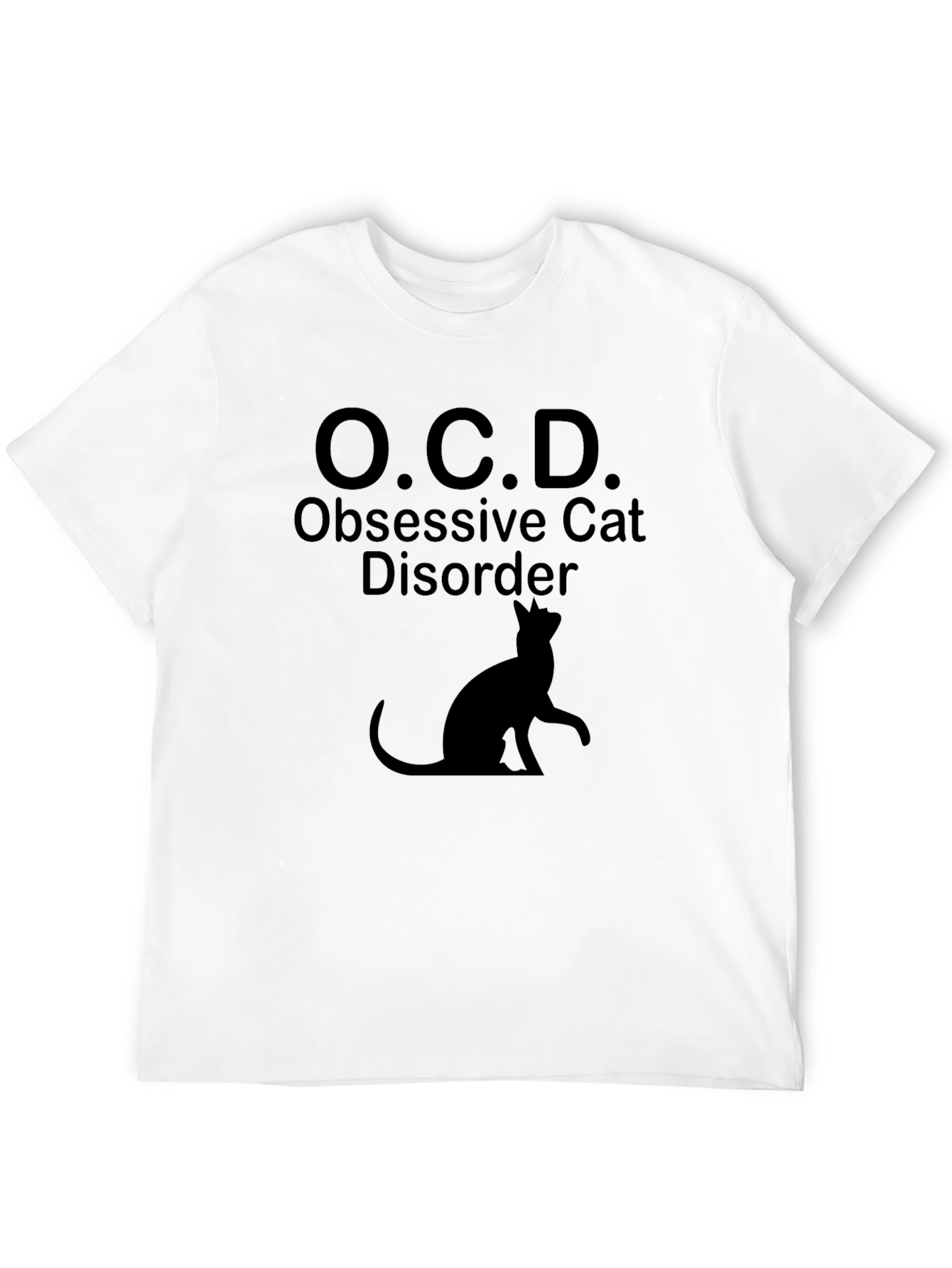 Black OCD Obsessive Cat Disorder Funny T-Shirt view 12