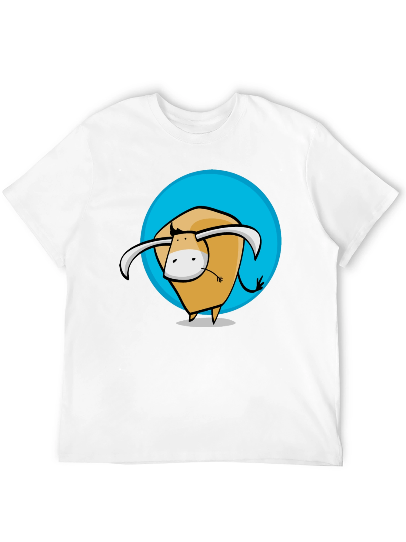 Black Cartoon Bull Graphic Tee - Stylish Men's Black T-Shirt view 12