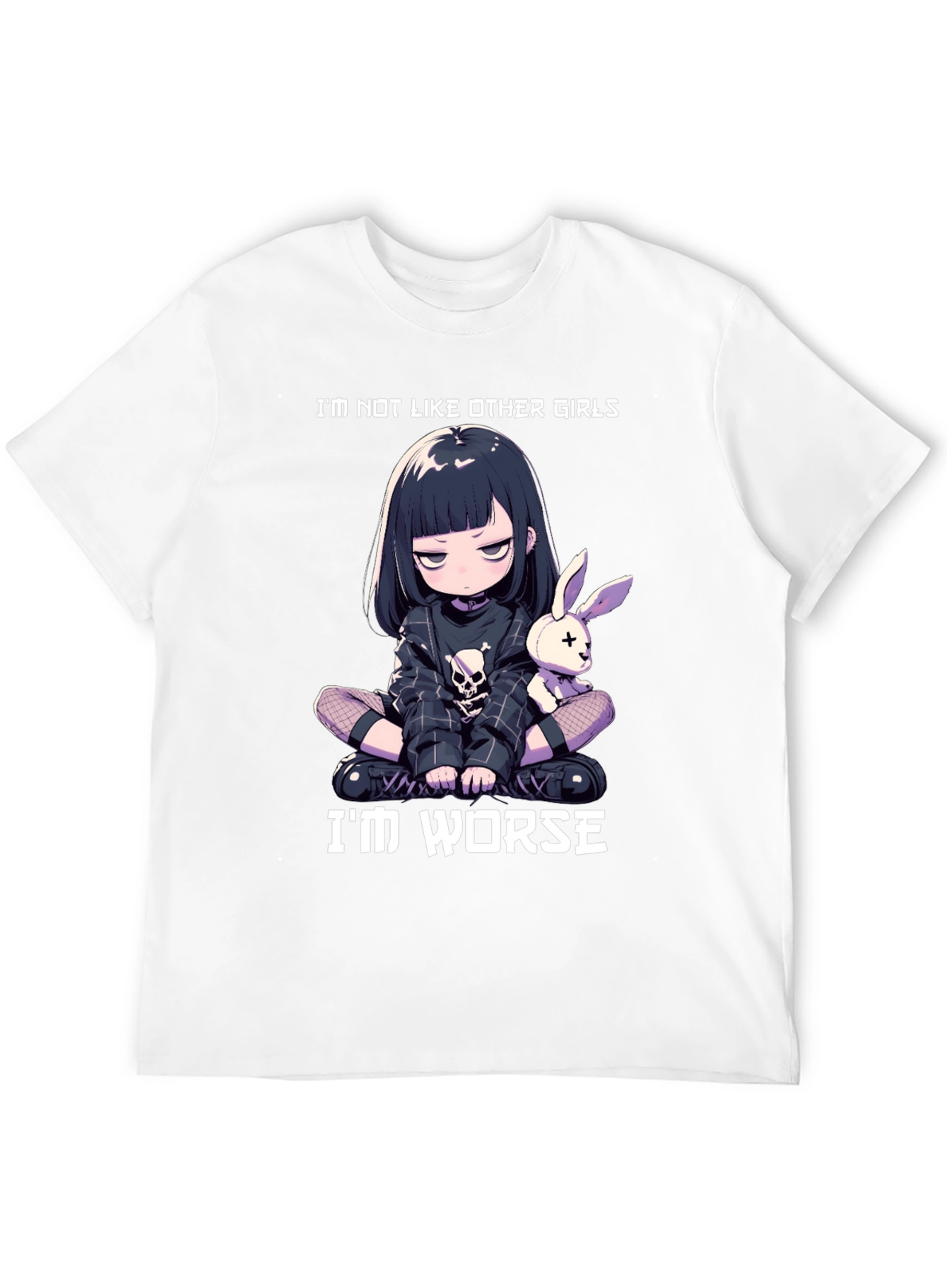 Black Edgy Anime Girl T-Shirt - I'm Not Like Other Girls - I'm Worse view 12