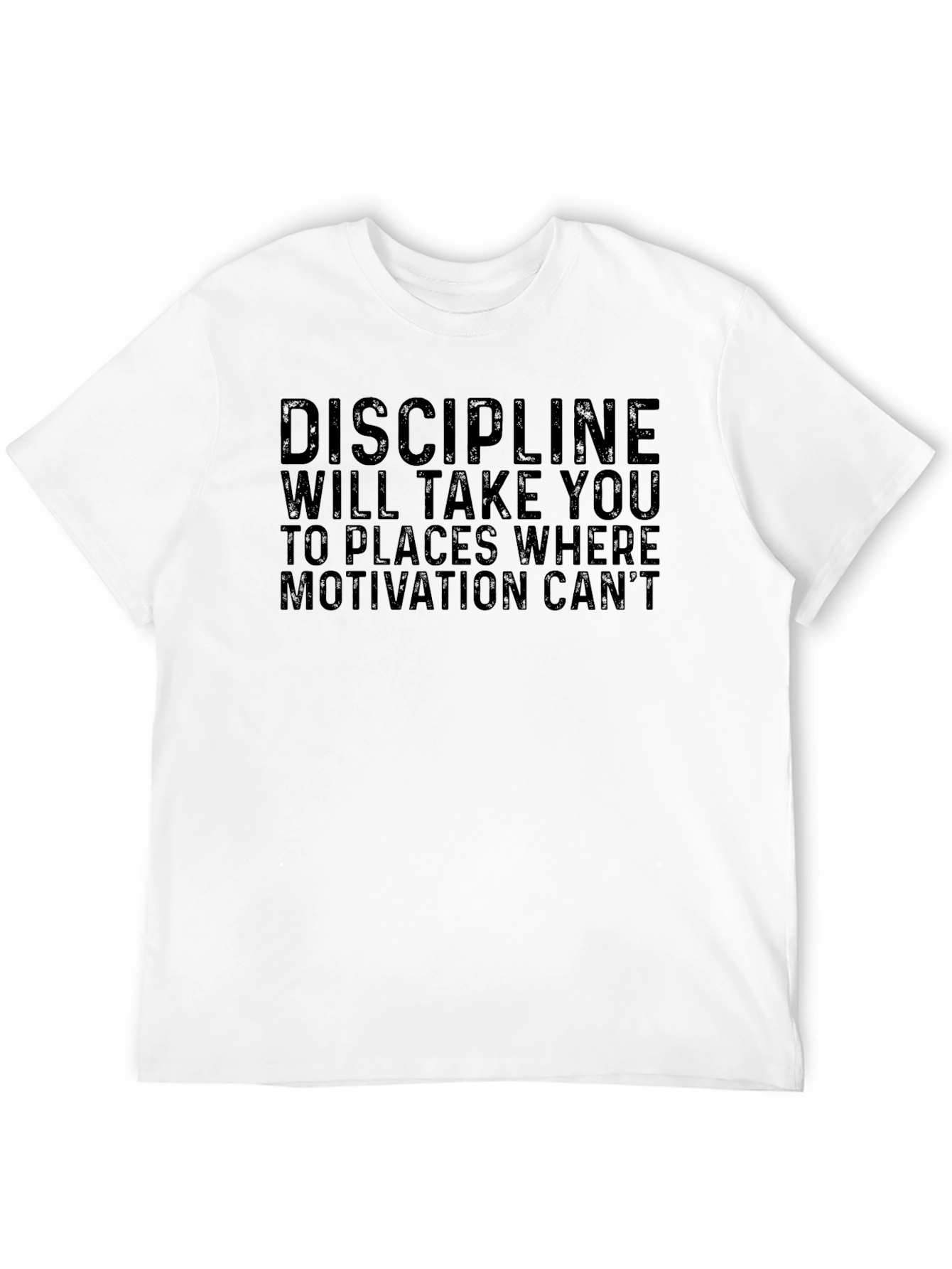 Black Discipline Motivation Graphic T-Shirt view 12