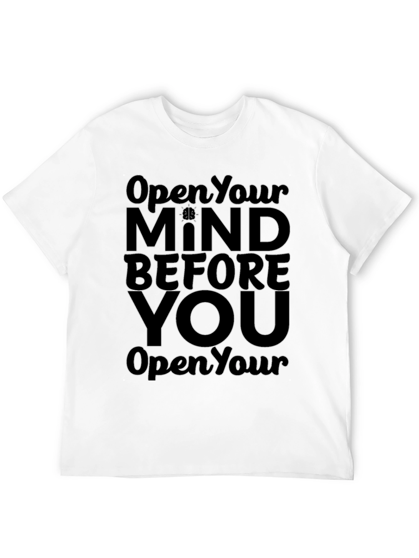 Black Open Your Mind Graphic T-Shirt view 12