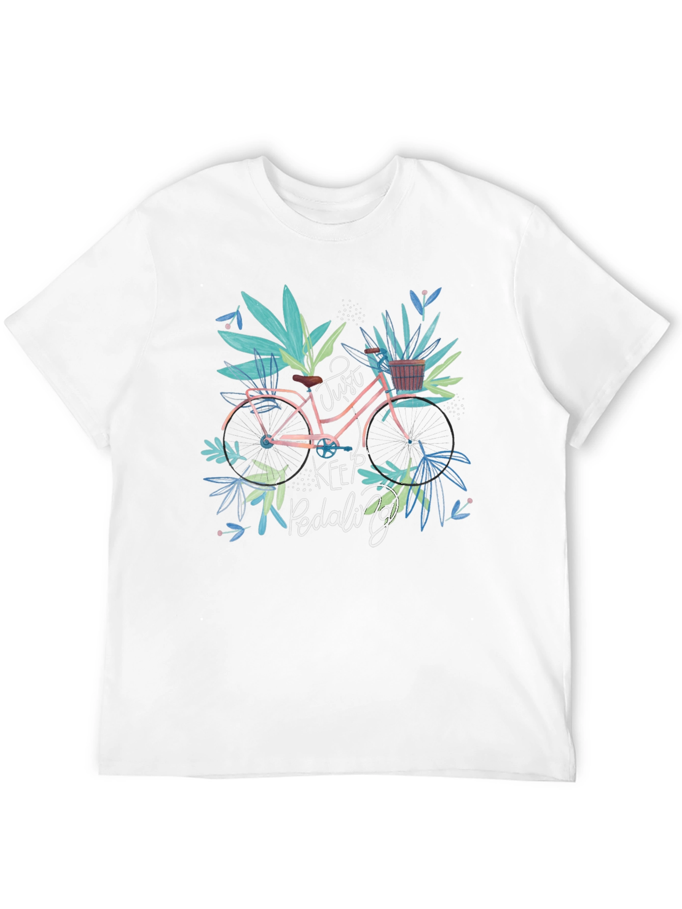 Black Just Keep Pedaling Bicycle Graphic Tee view 12