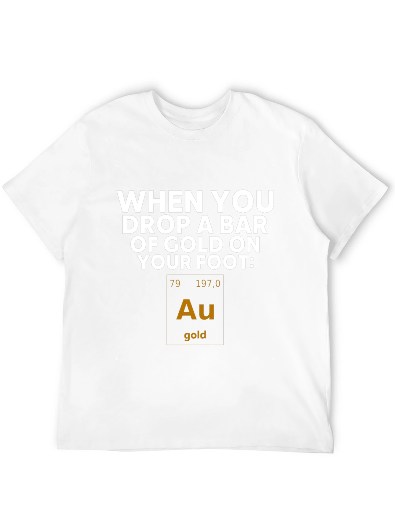 Black Funny Gold Element Periodic Table T-Shirt view 12