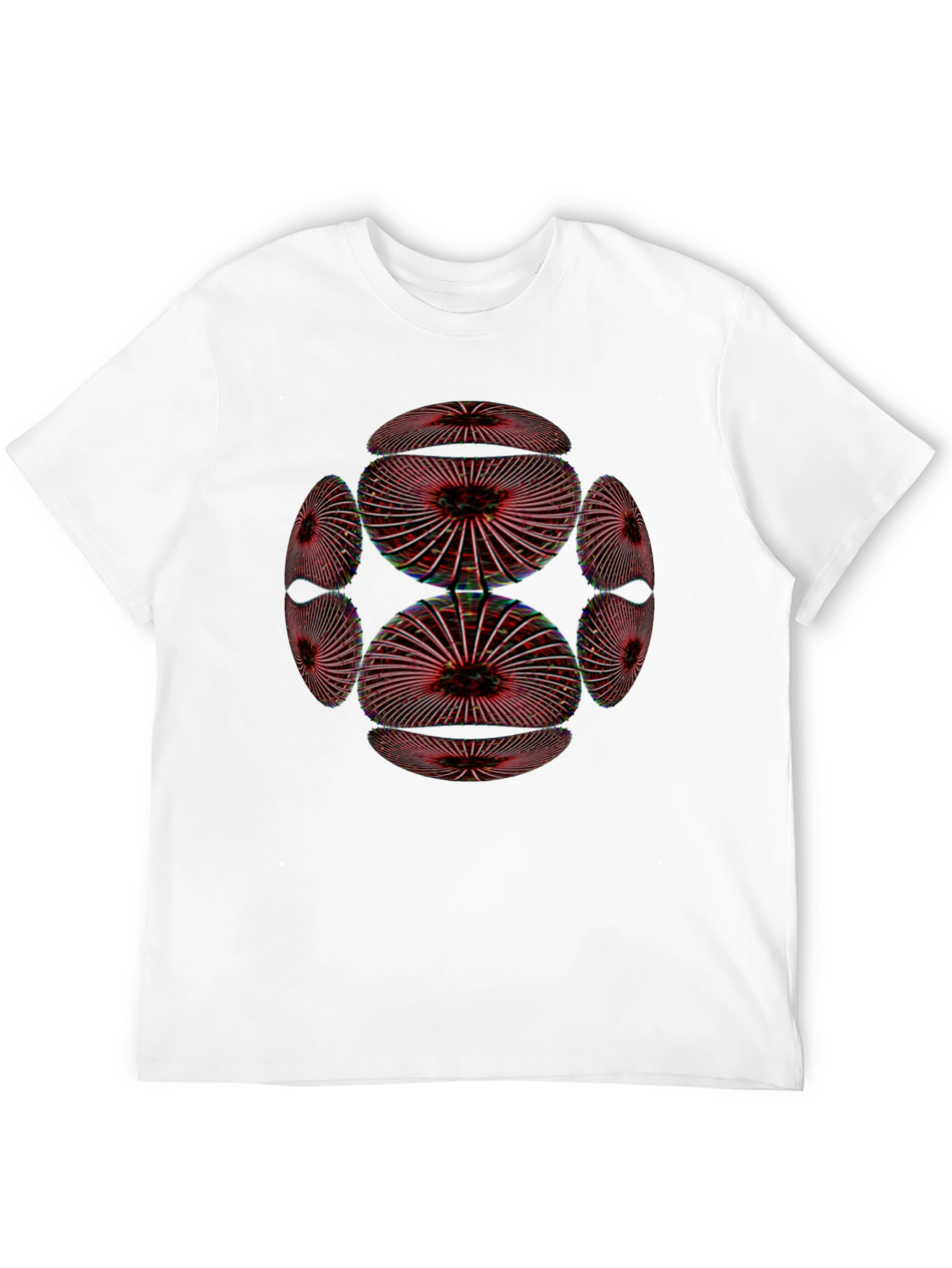 Black Abstract Geometric Pattern Black T-Shirt view 12